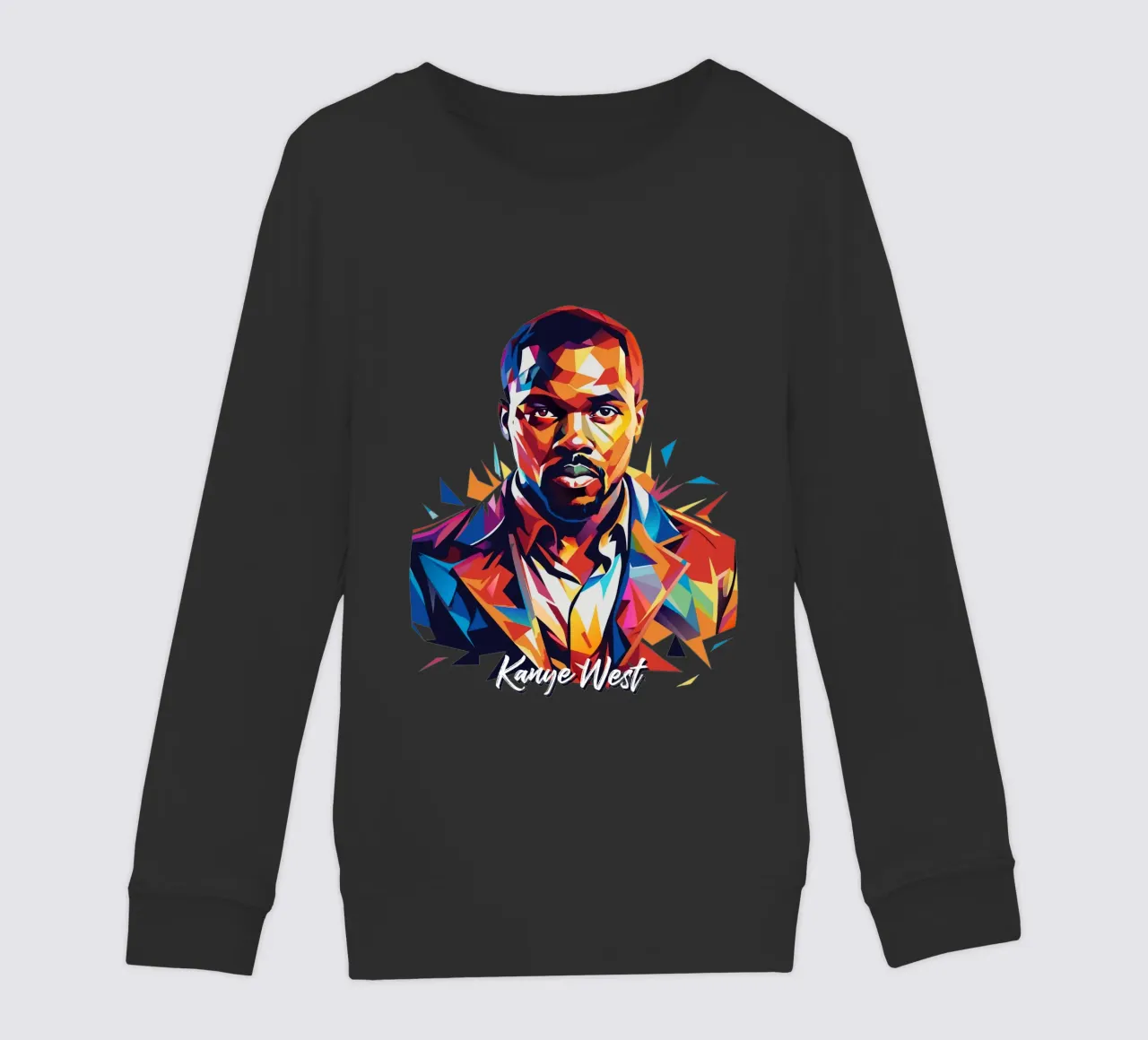 Kanye West Portrait in WPAP Pop Art felpa bambino da vectorartnesia