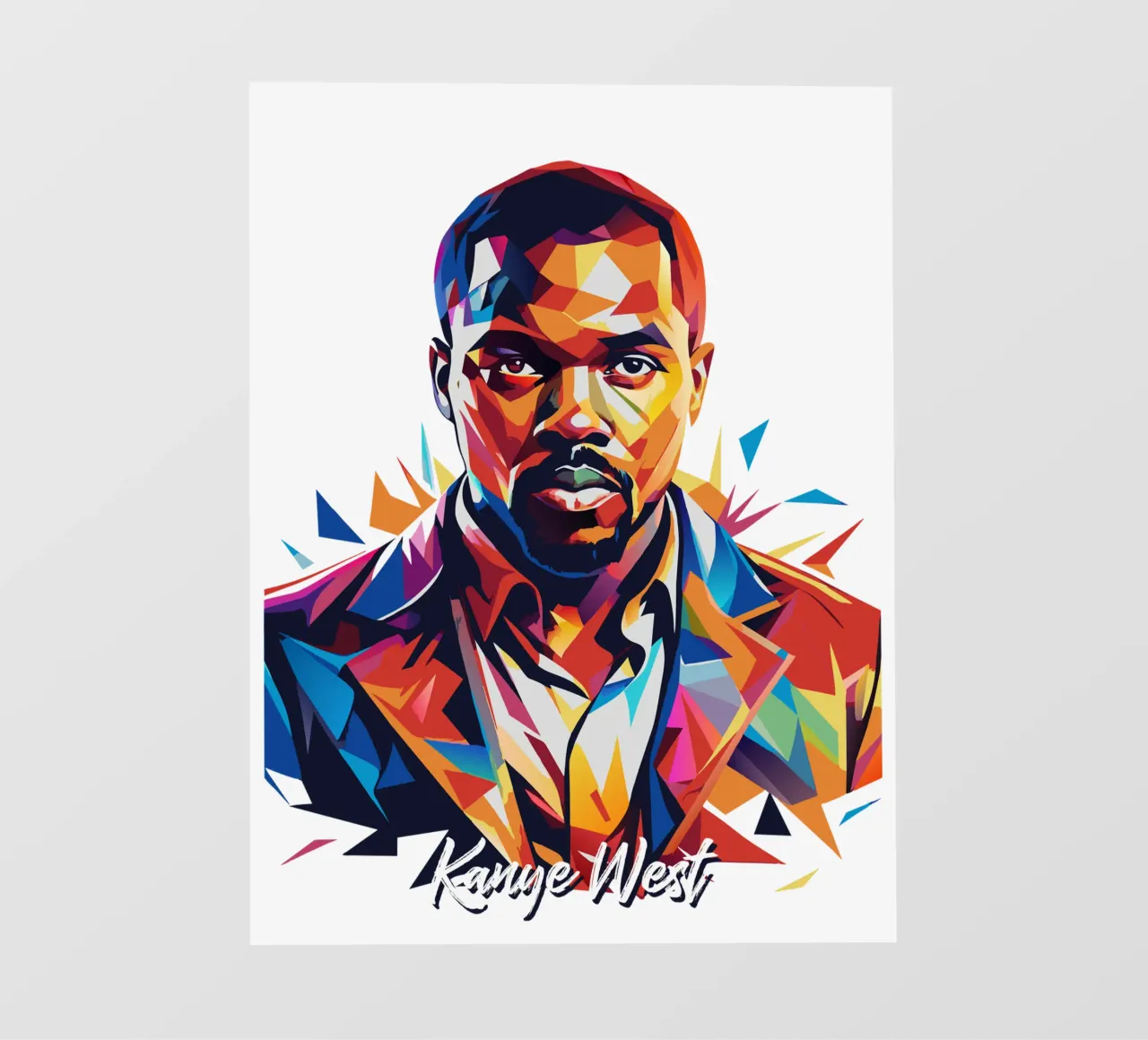 Kanye West Portrait in WPAP Pop Art telo in pvc da vectorartnesia