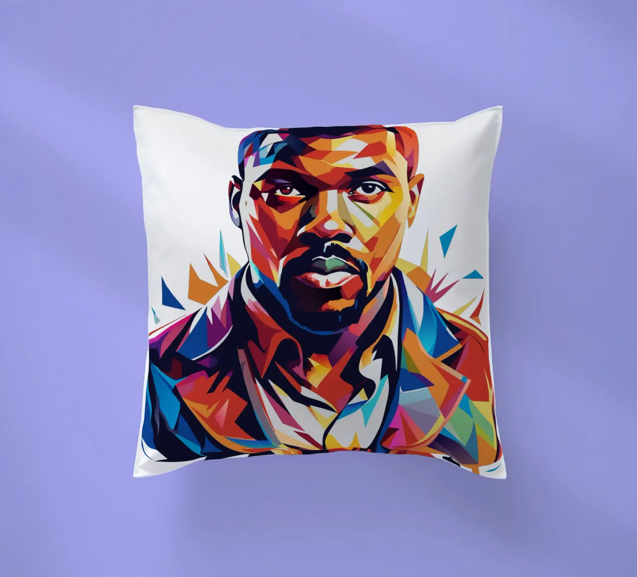 Kanye West Portrait in WPAP Pop Art cuscino da vectorartnesia
