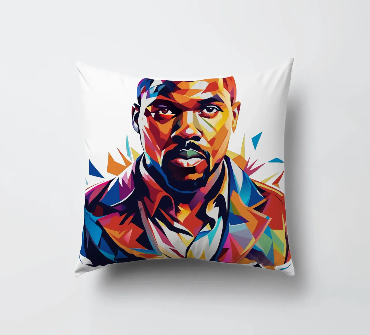Kanye West Portrait in WPAP Pop Art cuscino da vectorartnesia