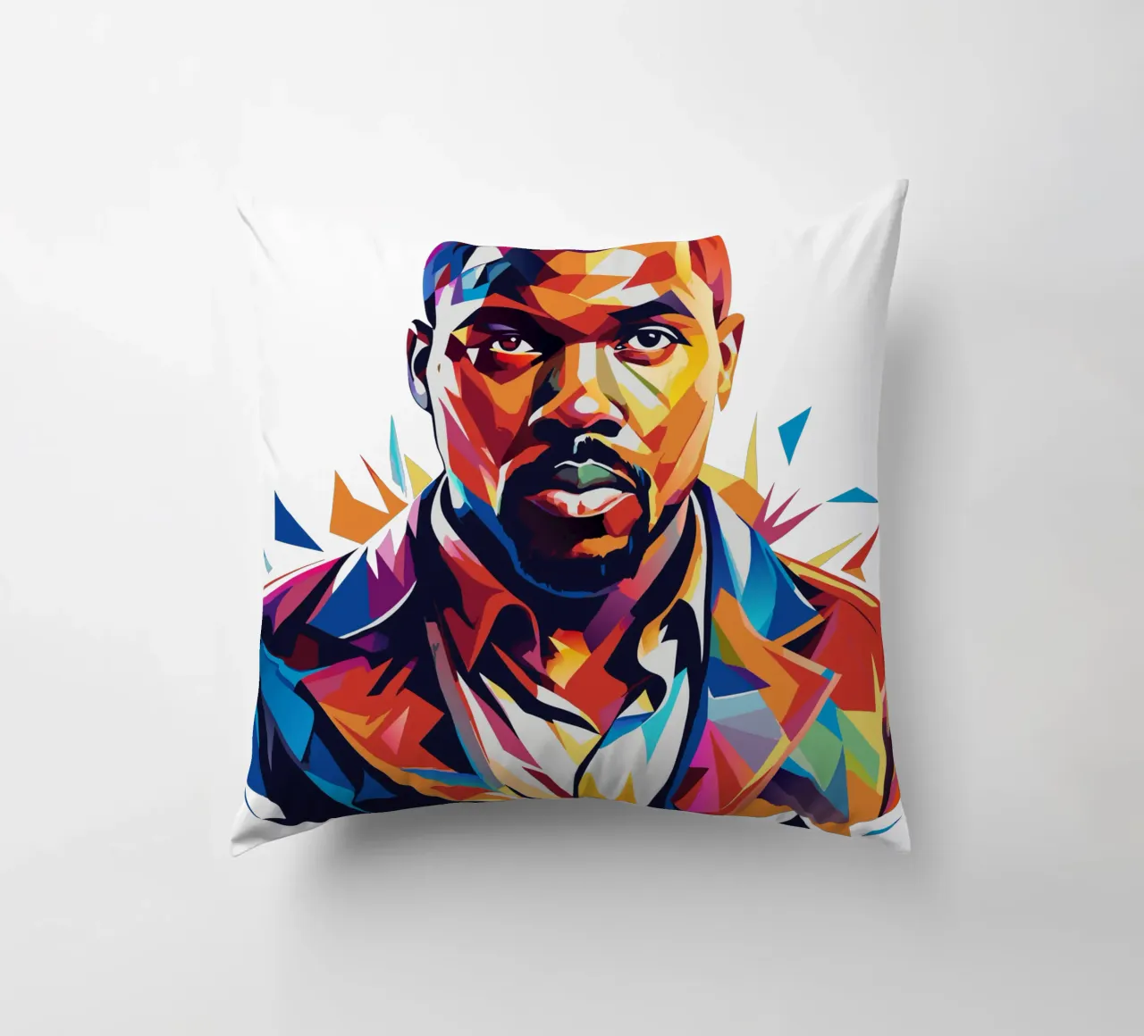 Kanye West Portrait in WPAP Pop Art cuscino da vectorartnesia