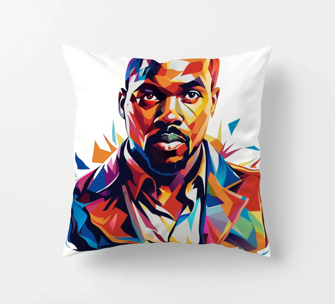 Kanye West Portrait in WPAP Pop Art cuscino da vectorartnesia