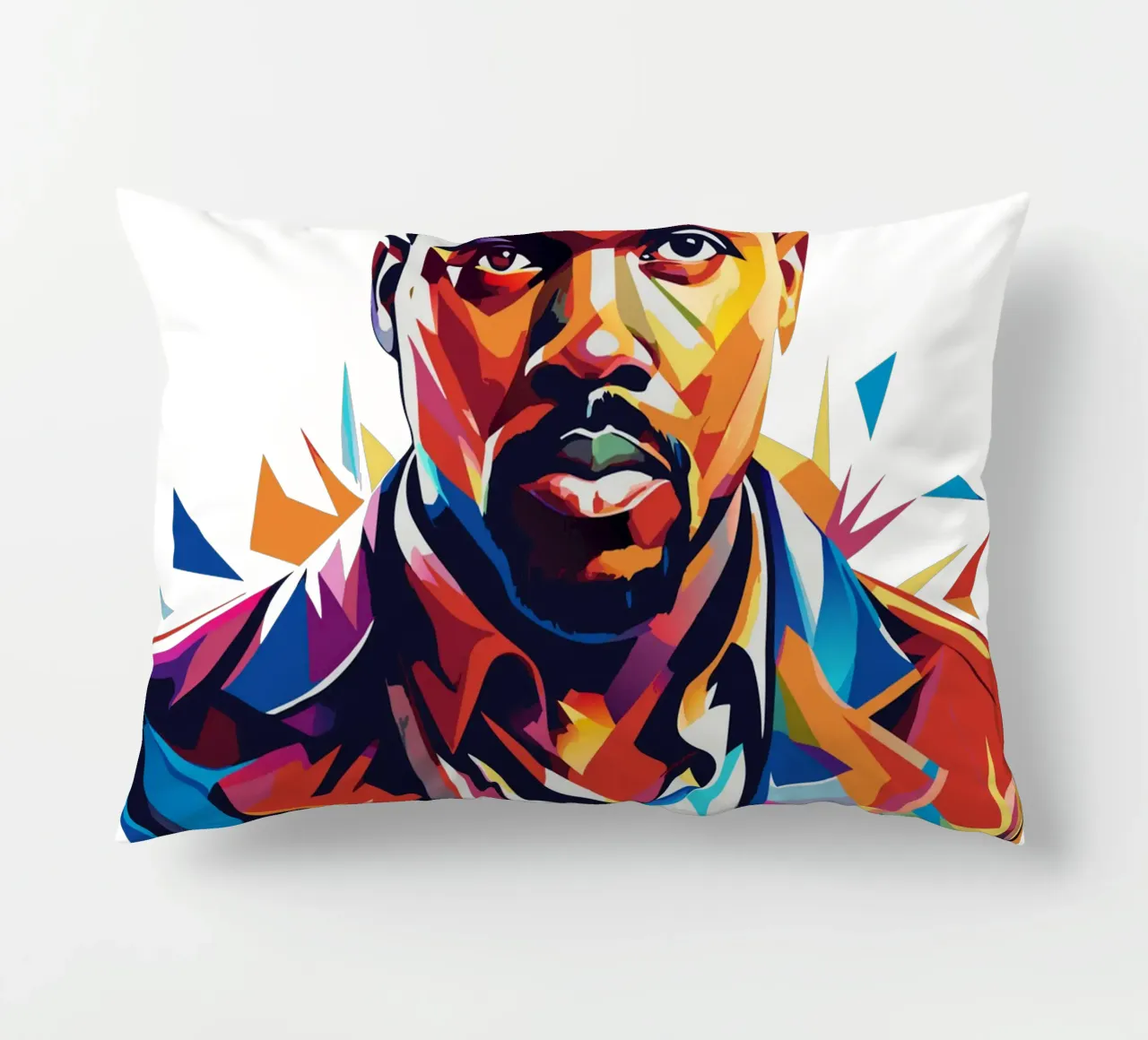 Kanye West Portrait in WPAP Pop Art cuscino da vectorartnesia