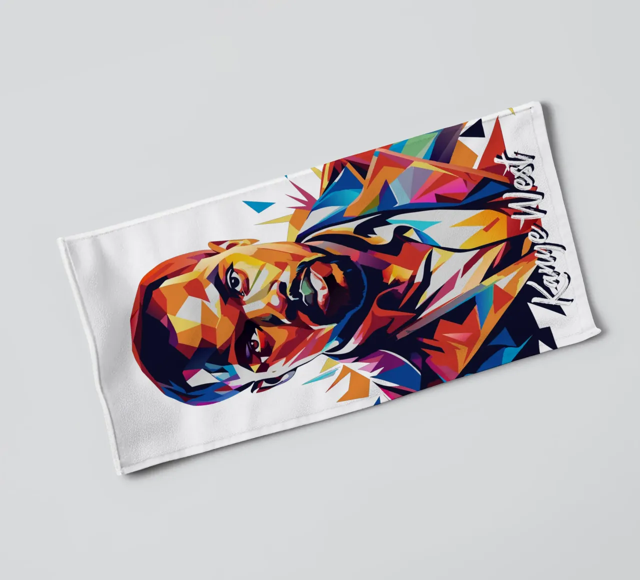 Kanye West Portrait in WPAP Pop Art asciugamano da bagno da vectorartnesia