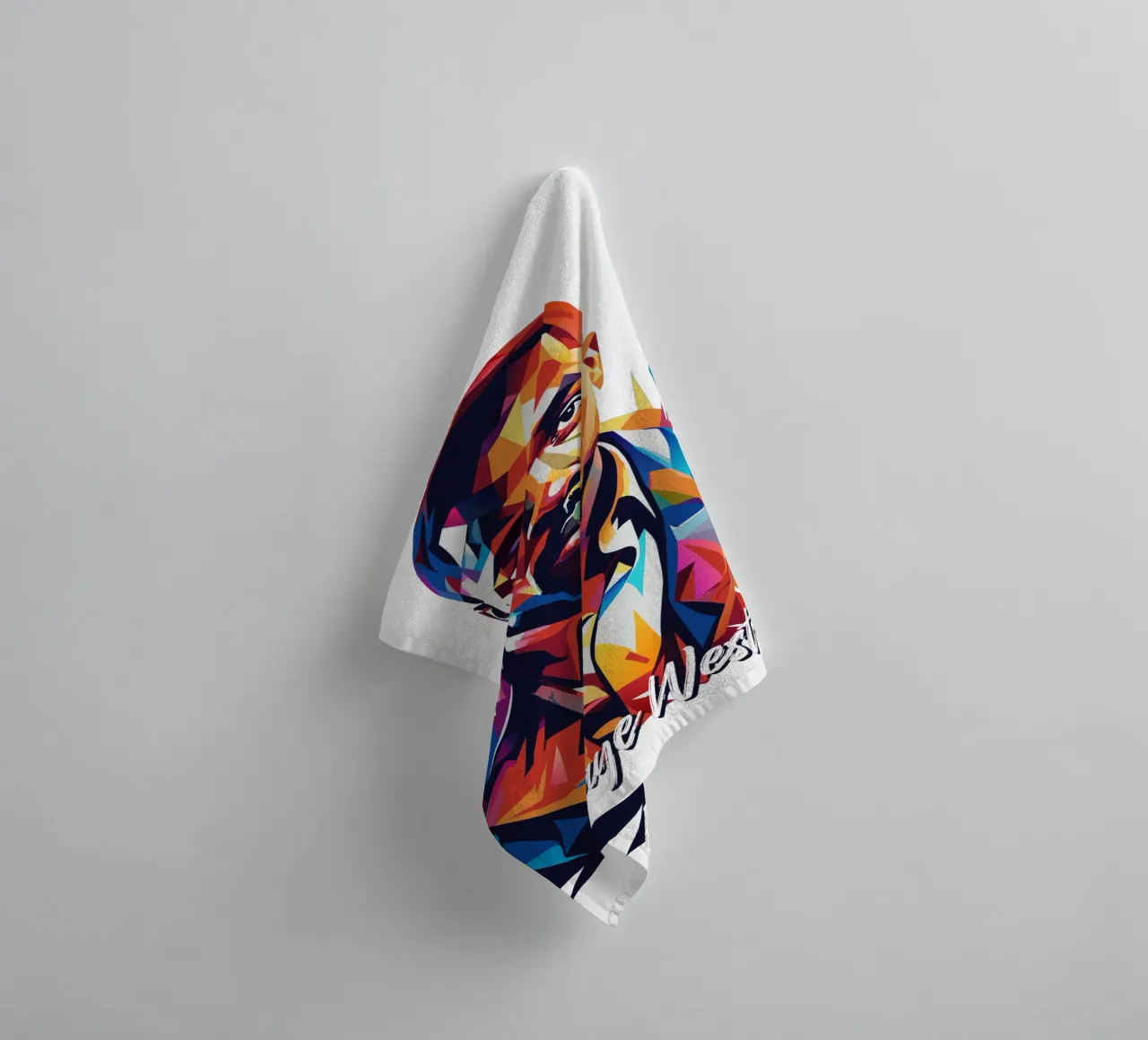 Kanye West Portrait in WPAP Pop Art asciugamano da bagno da vectorartnesia