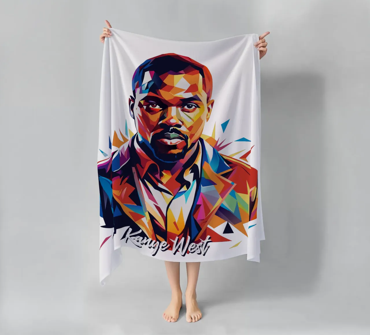 Kanye West Portrait in WPAP Pop Art telo mare da vectorartnesia