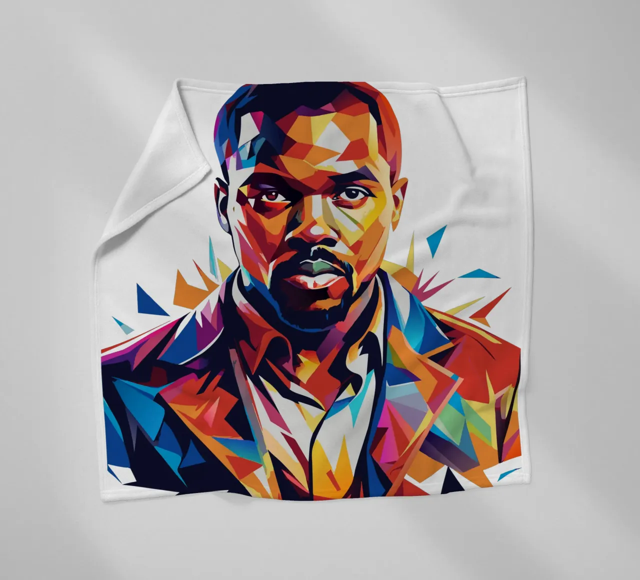 Kanye West Portrait in WPAP Pop Art coperta in pile da vectorartnesia