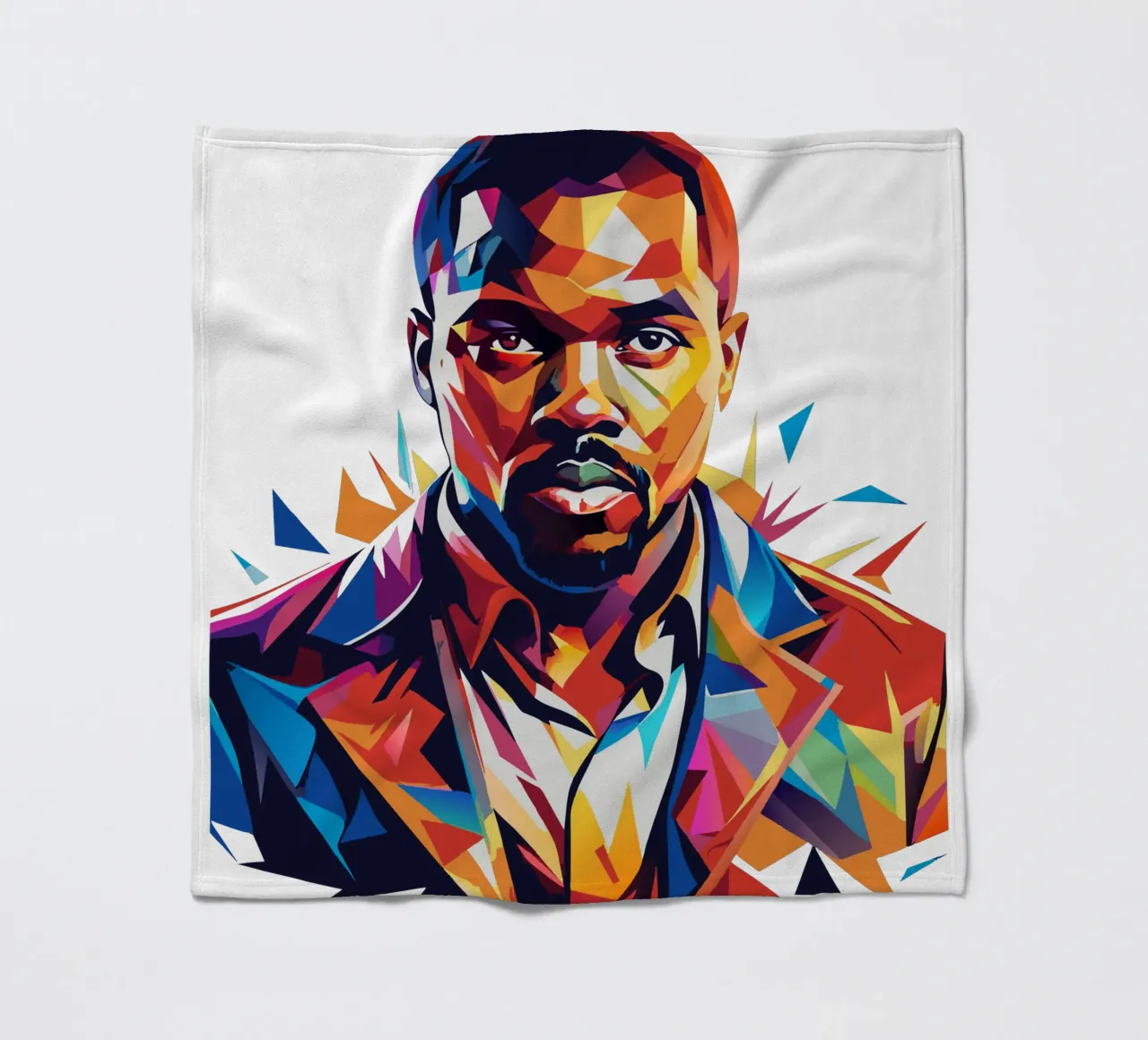 Kanye West Portrait in WPAP Pop Art coperta in pile da vectorartnesia