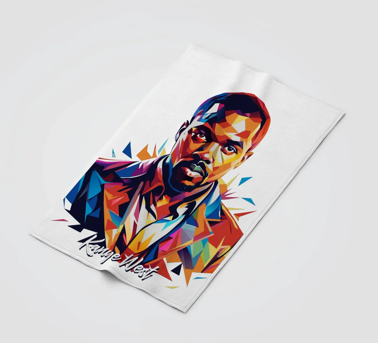 Kanye West Portrait in WPAP Pop Art coperta in pile da vectorartnesia