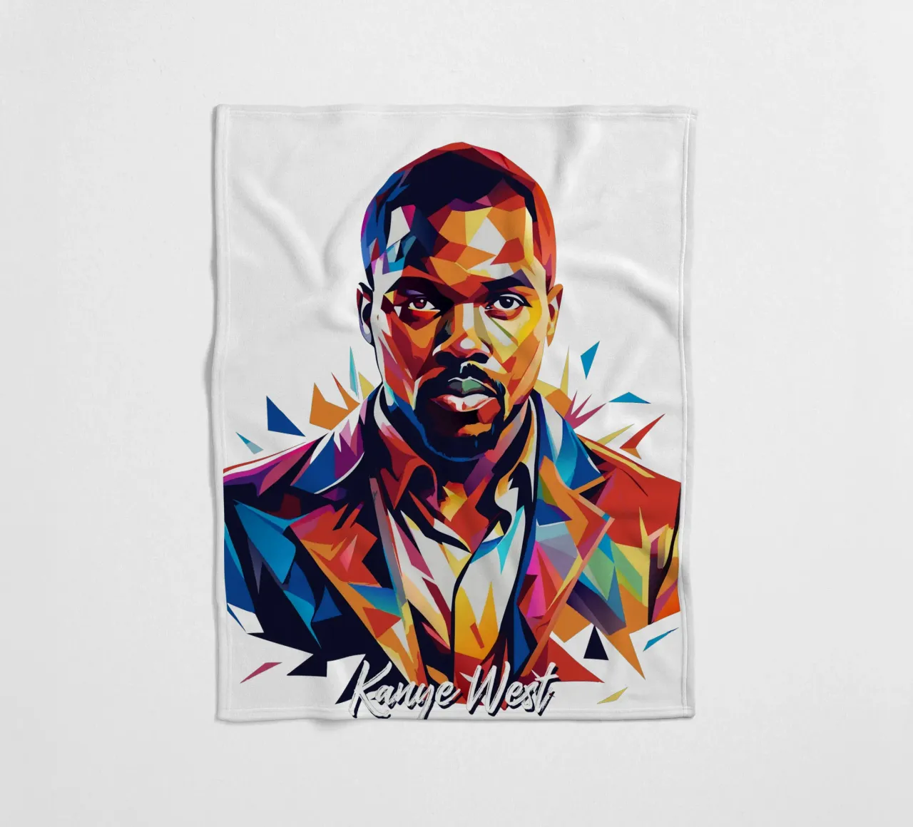 Kanye West Portrait in WPAP Pop Art coperta in pile da vectorartnesia