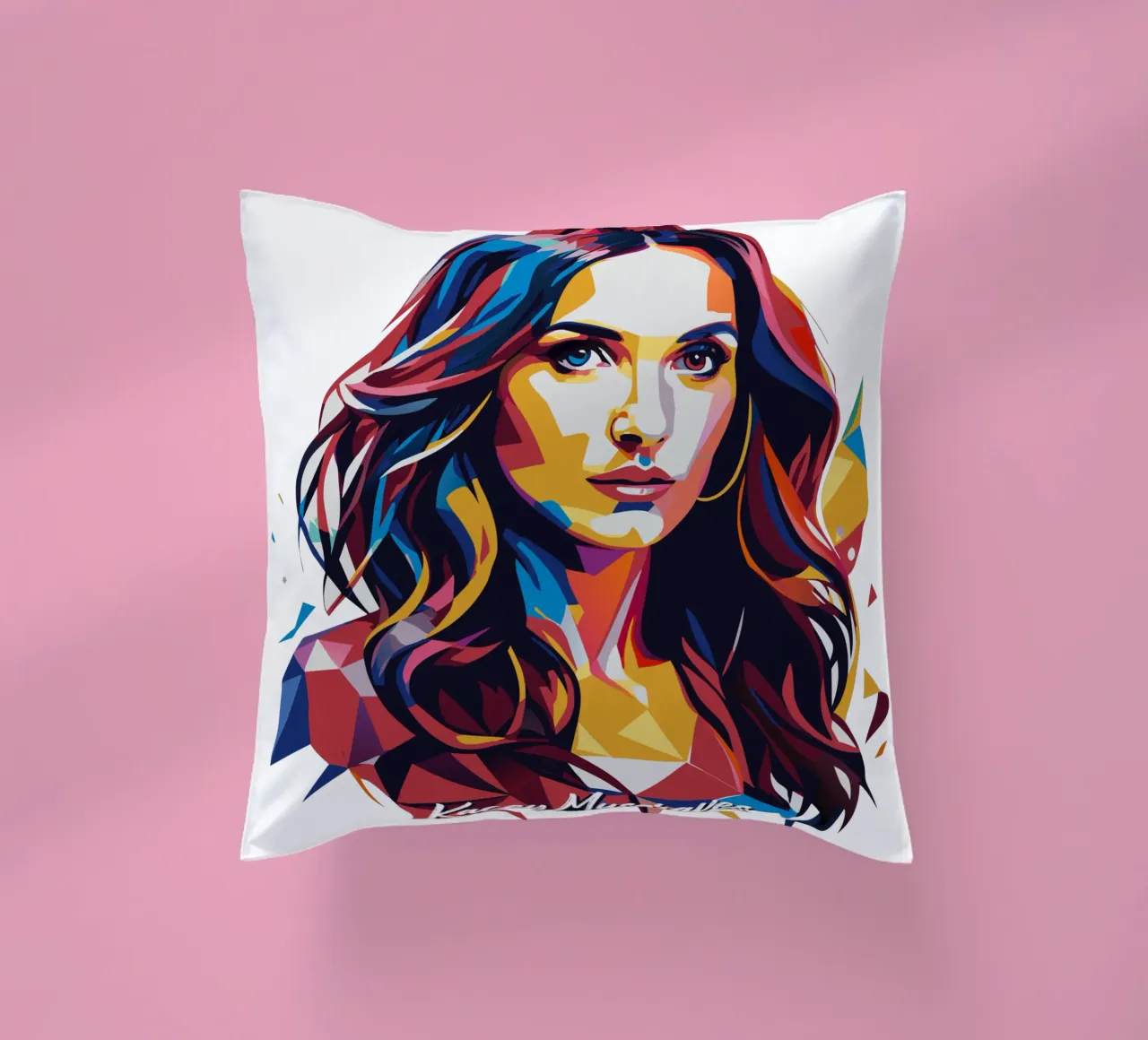 Kacey Musgraves Portrait in WPAP Pop Art cuscino da vectorartnesia