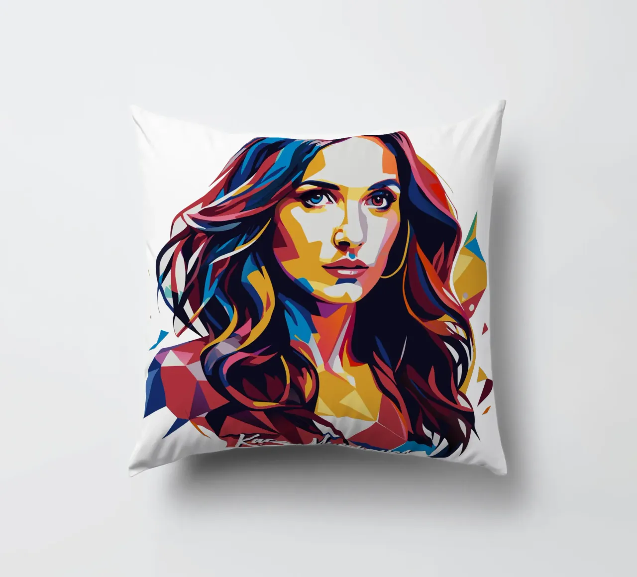 Kacey Musgraves Portrait in WPAP Pop Art cuscino da vectorartnesia