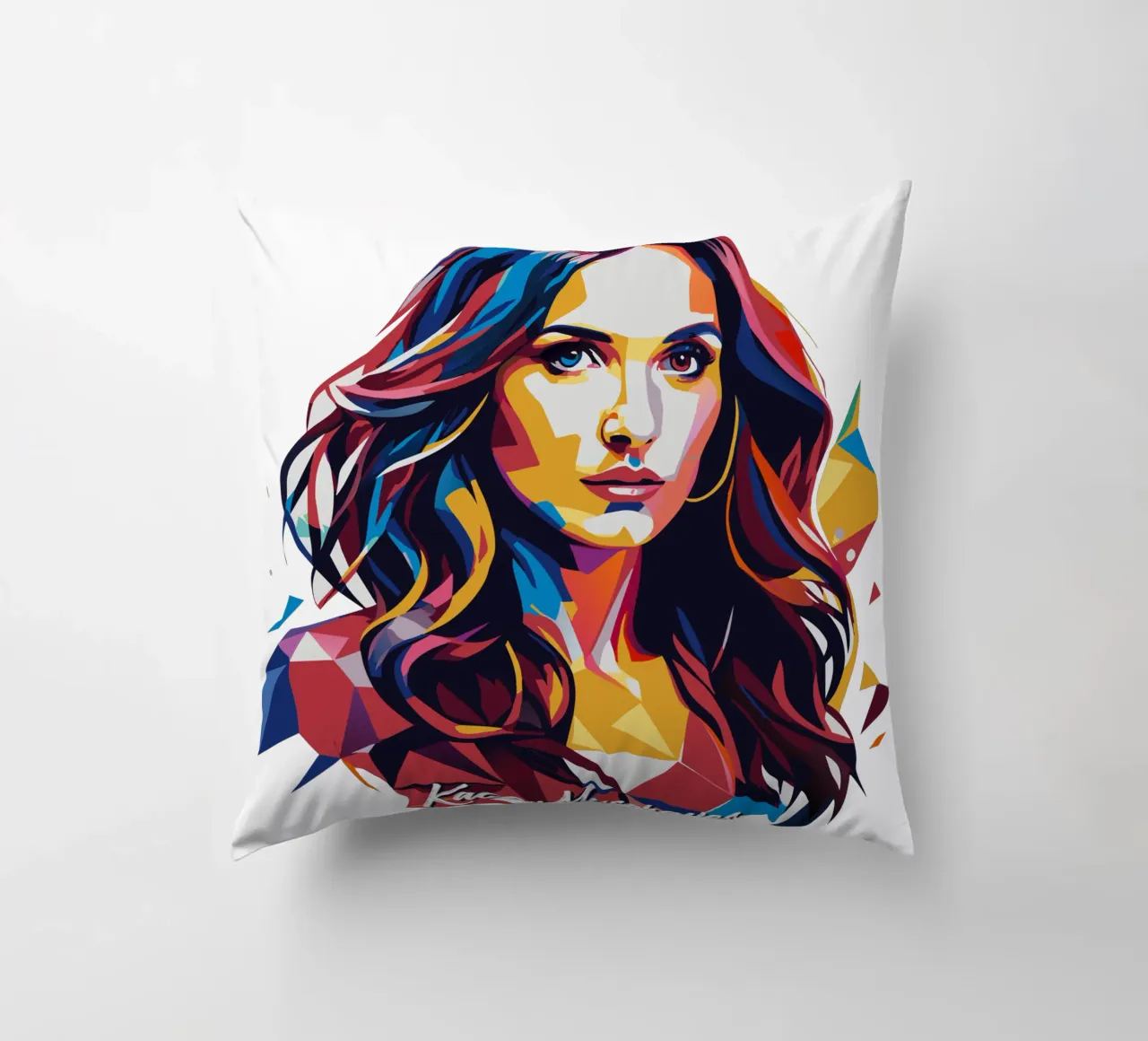 Kacey Musgraves Portrait in WPAP Pop Art cuscino da vectorartnesia