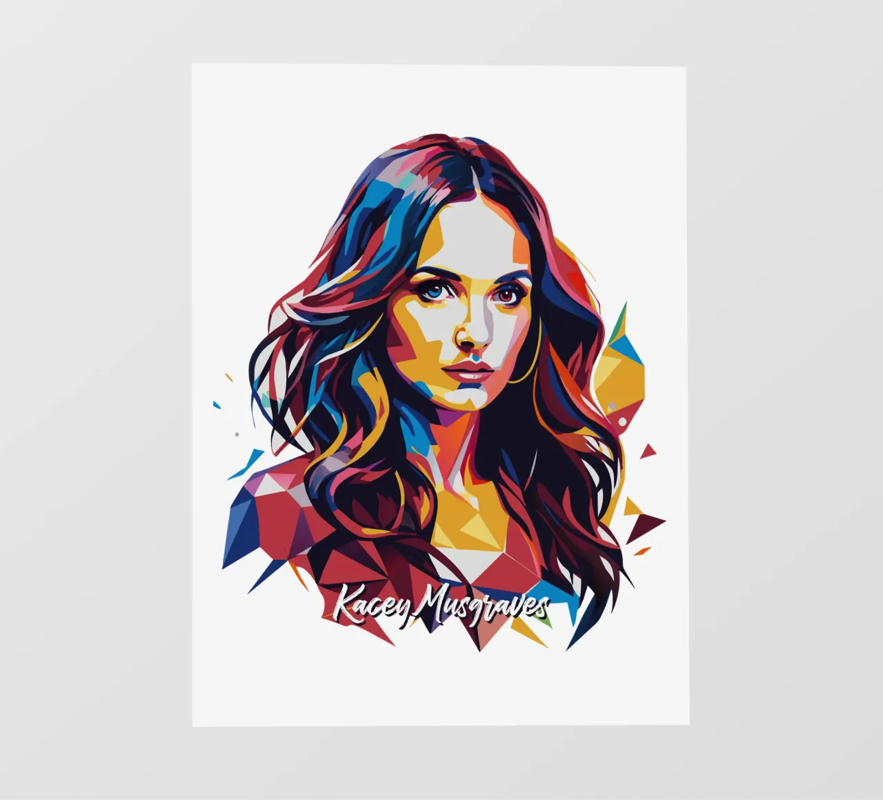 Kacey Musgraves Portrait in WPAP Pop Art pellicola backlit da vectorartnesia