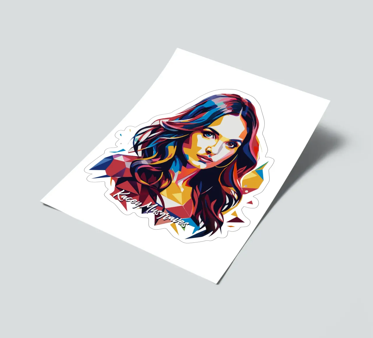 Kacey Musgraves Portrait in WPAP Pop Art sticker sheet by vectorartnesia