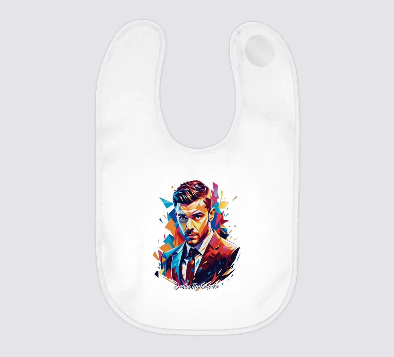Justin Timberlake Portrait in WPAP Pop Art bavaglino da vectorartnesia