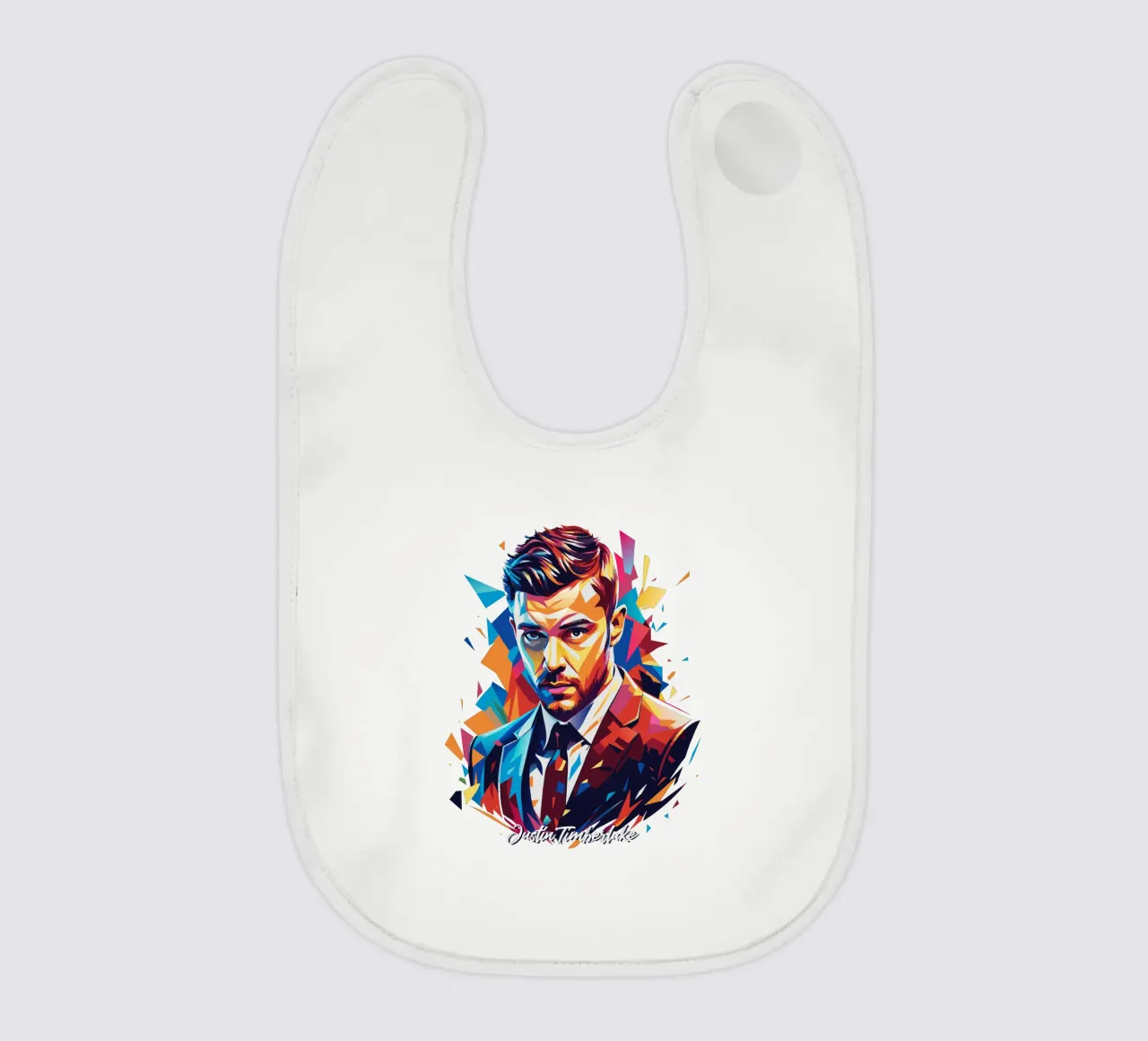 Justin Timberlake Portrait in WPAP Pop Art bavaglino da vectorartnesia