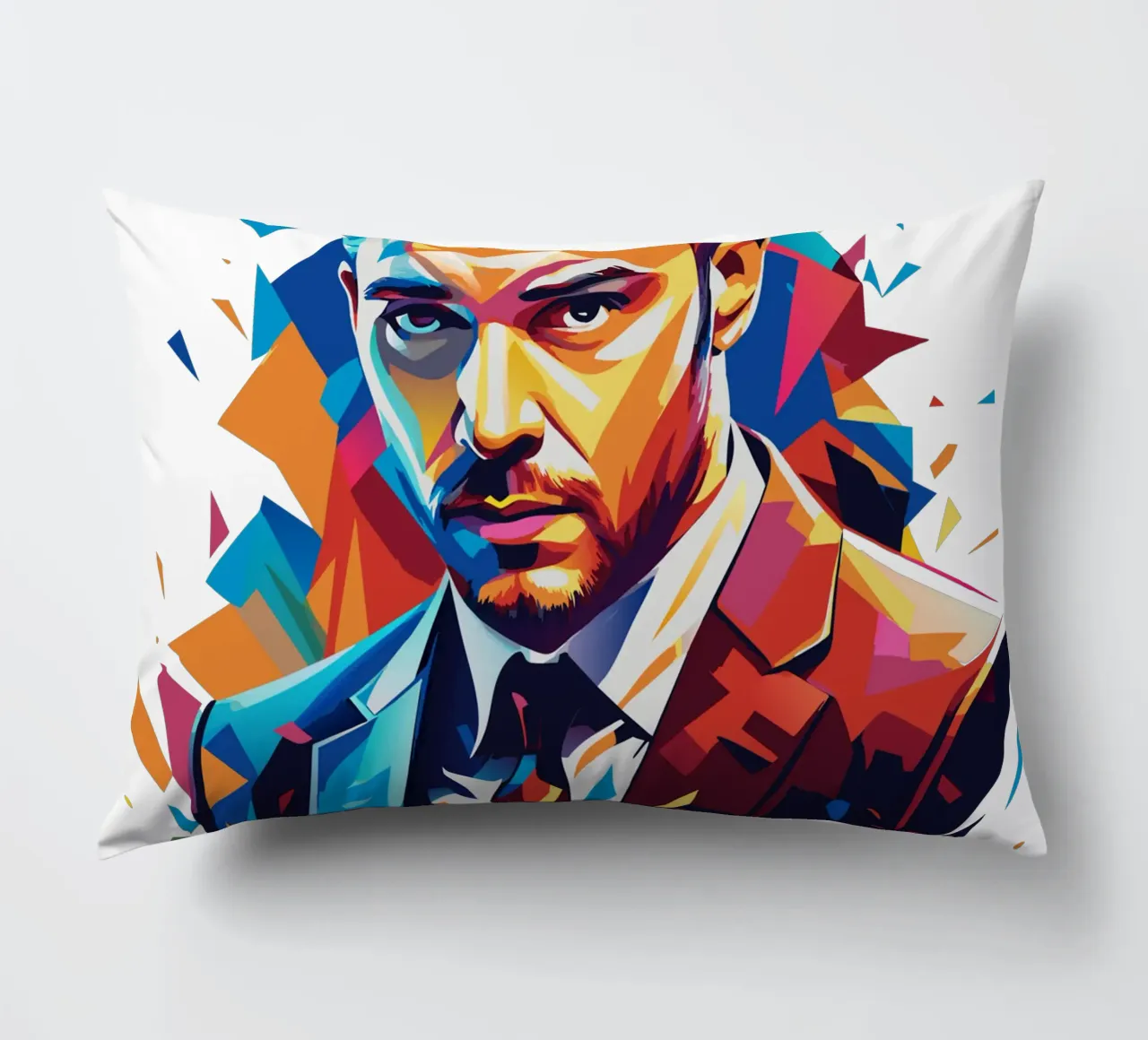 Justin Timberlake Portrait in WPAP Pop Art cuscino da vectorartnesia