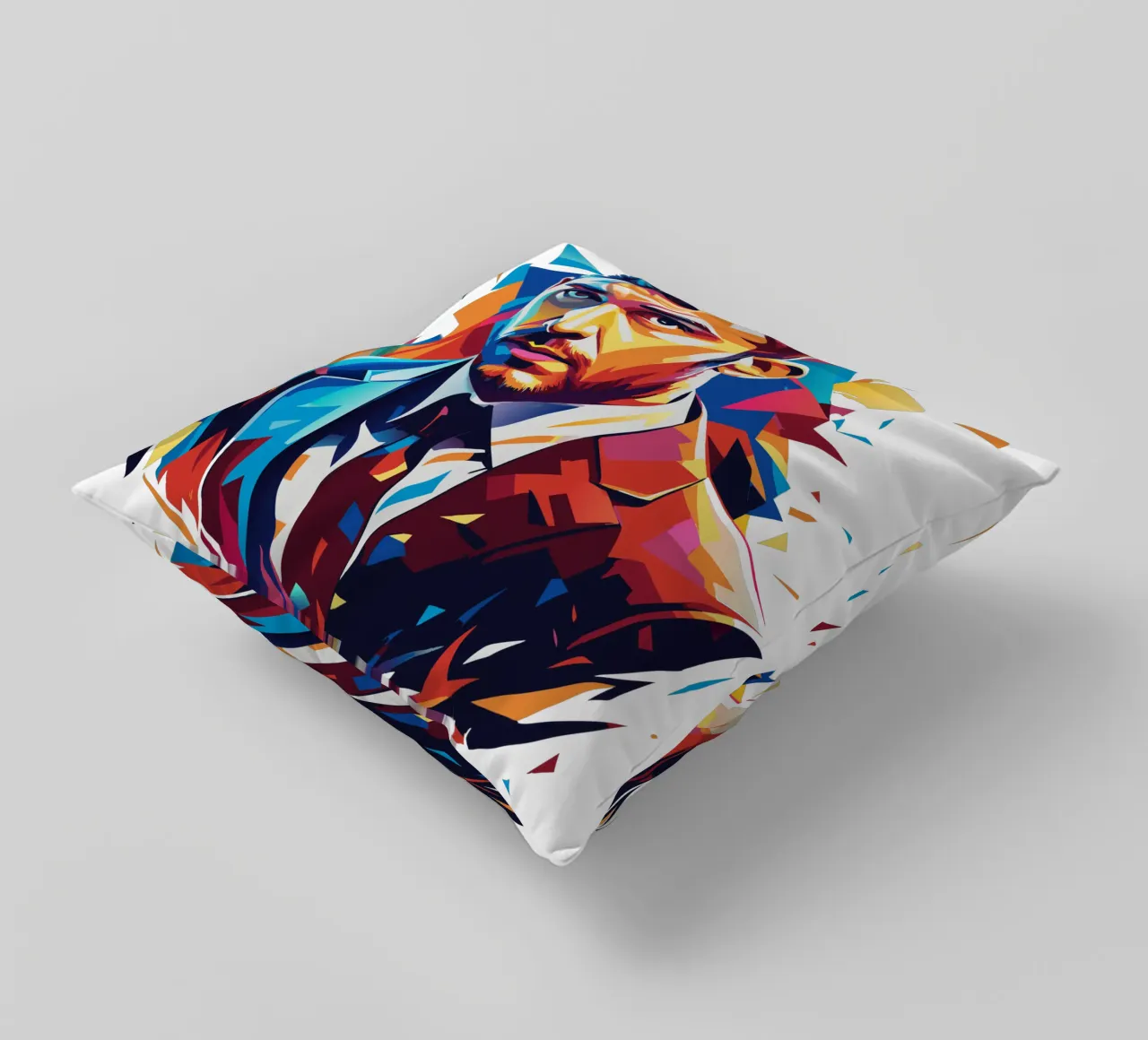 Justin Timberlake Portrait in WPAP Pop Art cuscino da vectorartnesia