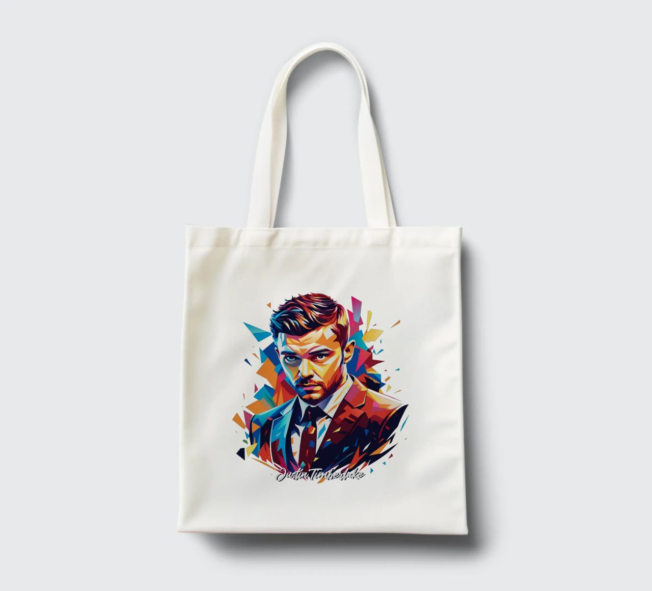 Justin Timberlake Portrait in WPAP Pop Art borsa in juta da vectorartnesia