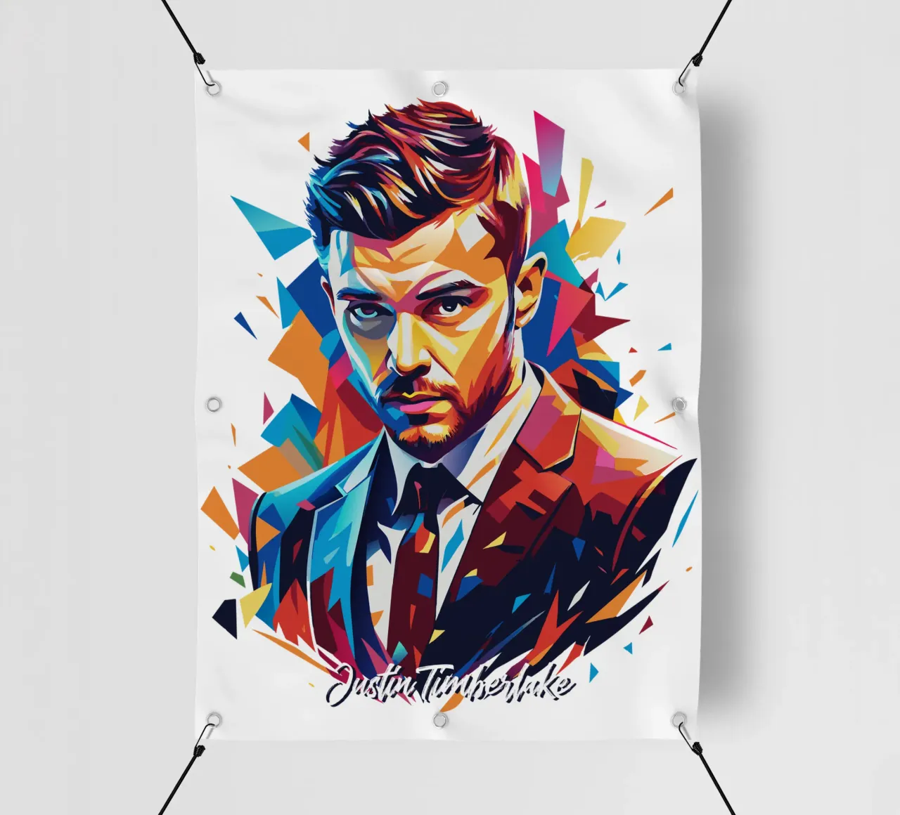 Justin Timberlake Portrait in WPAP Pop Art telo in pvc da vectorartnesia
