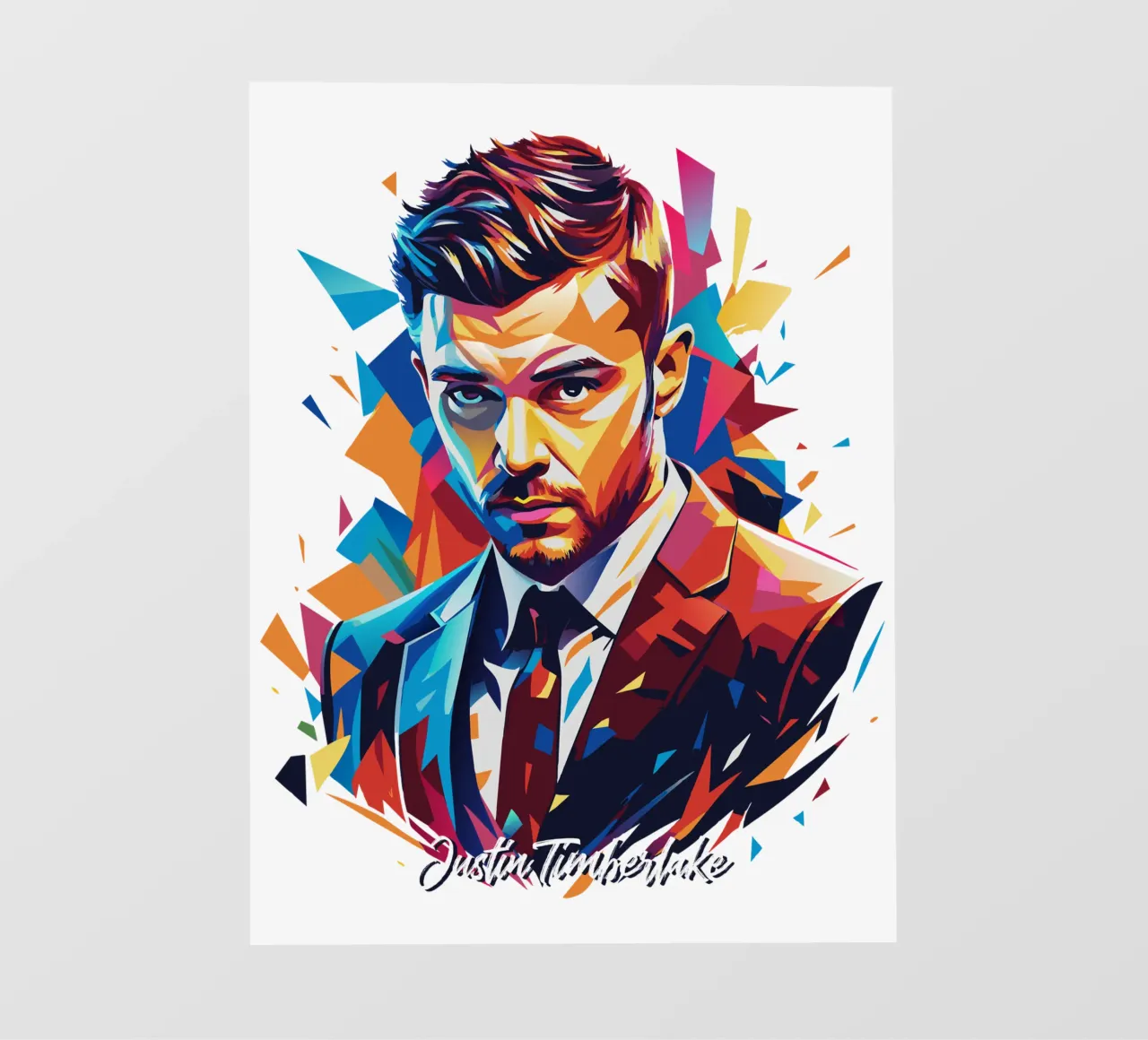 Justin Timberlake Portrait in WPAP Pop Art telo in pvc da vectorartnesia