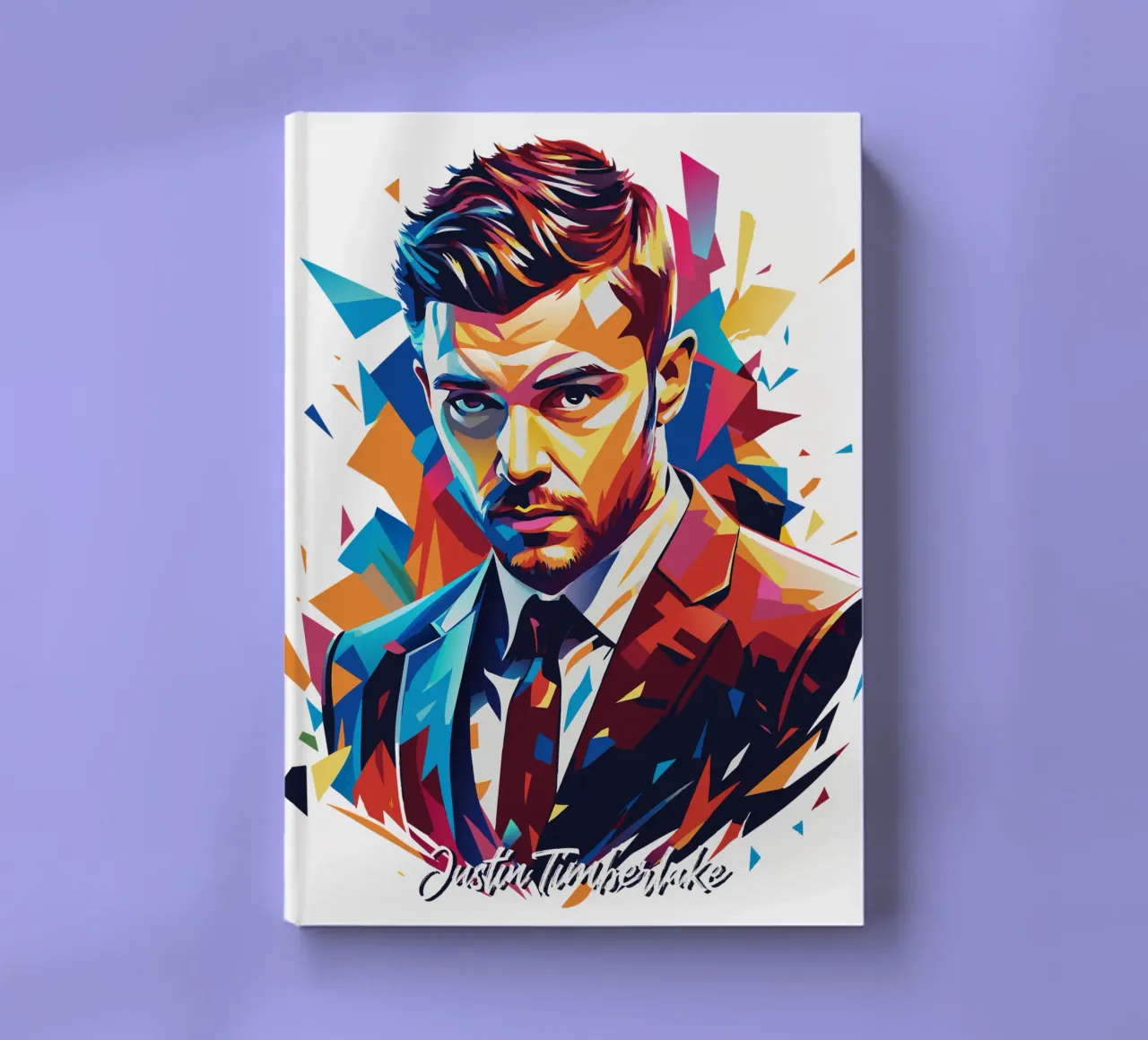 Justin Timberlake Portrait in WPAP Pop Art notebook by vectorartnesia