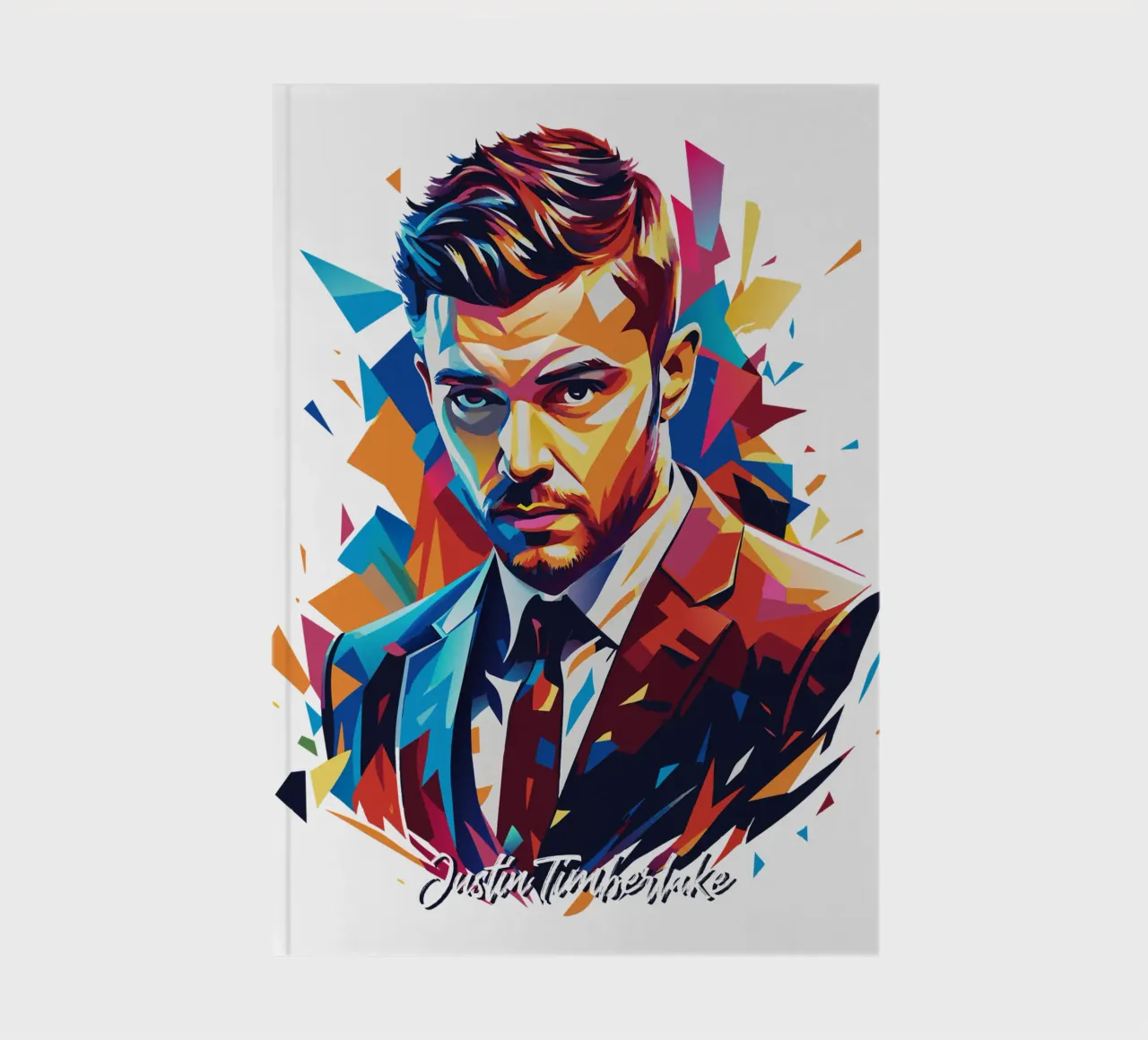 Justin Timberlake Portrait in WPAP Pop Art notebook by vectorartnesia