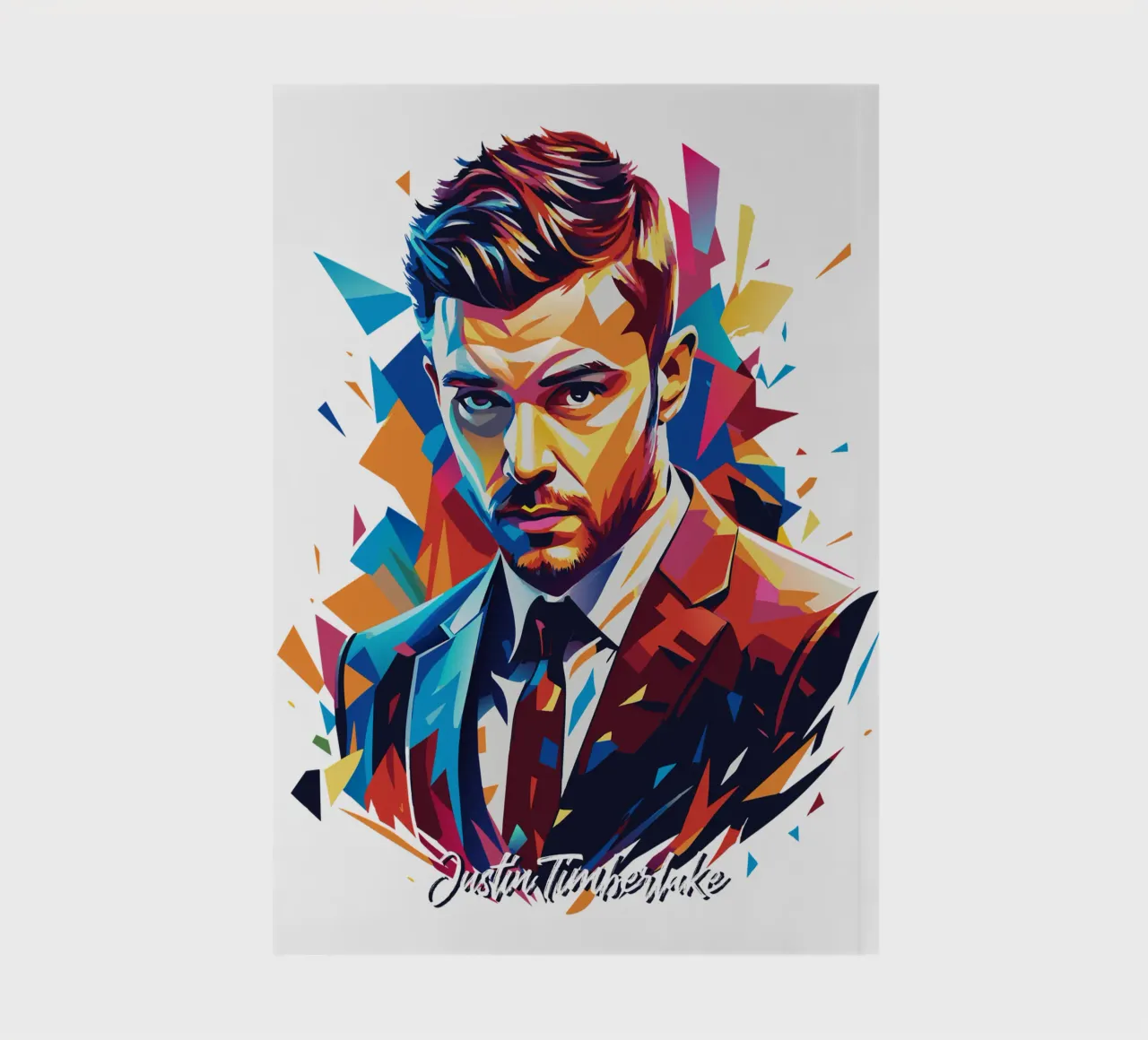 Justin Timberlake Portrait in WPAP Pop Art notebook by vectorartnesia