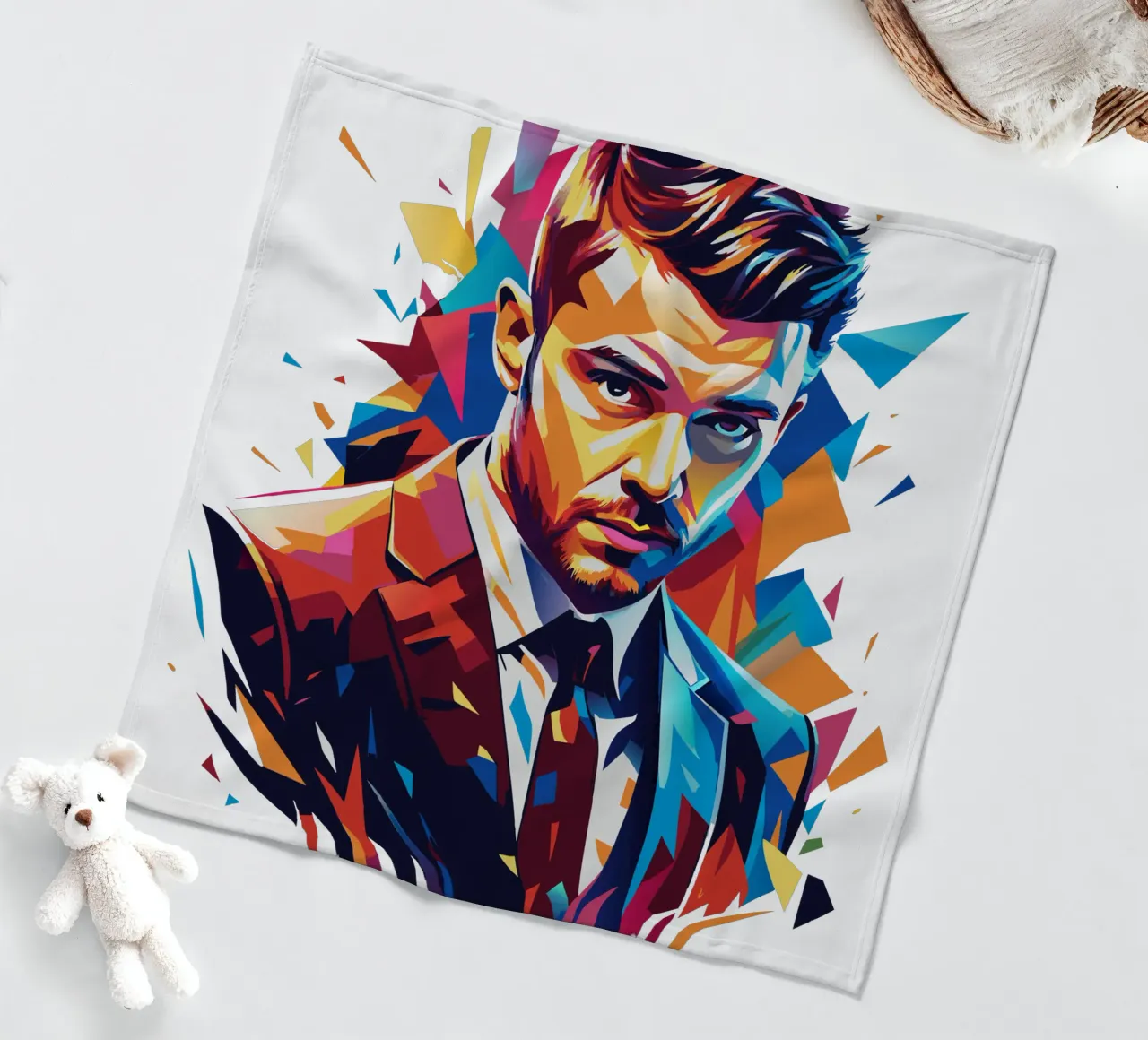 Justin Timberlake Portrait in WPAP Pop Art coperta in pile da vectorartnesia