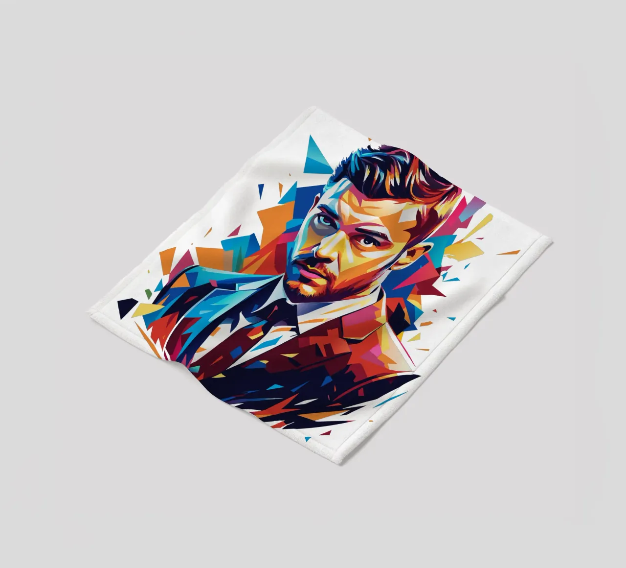 Justin Timberlake Portrait in WPAP Pop Art coperta in pile da vectorartnesia