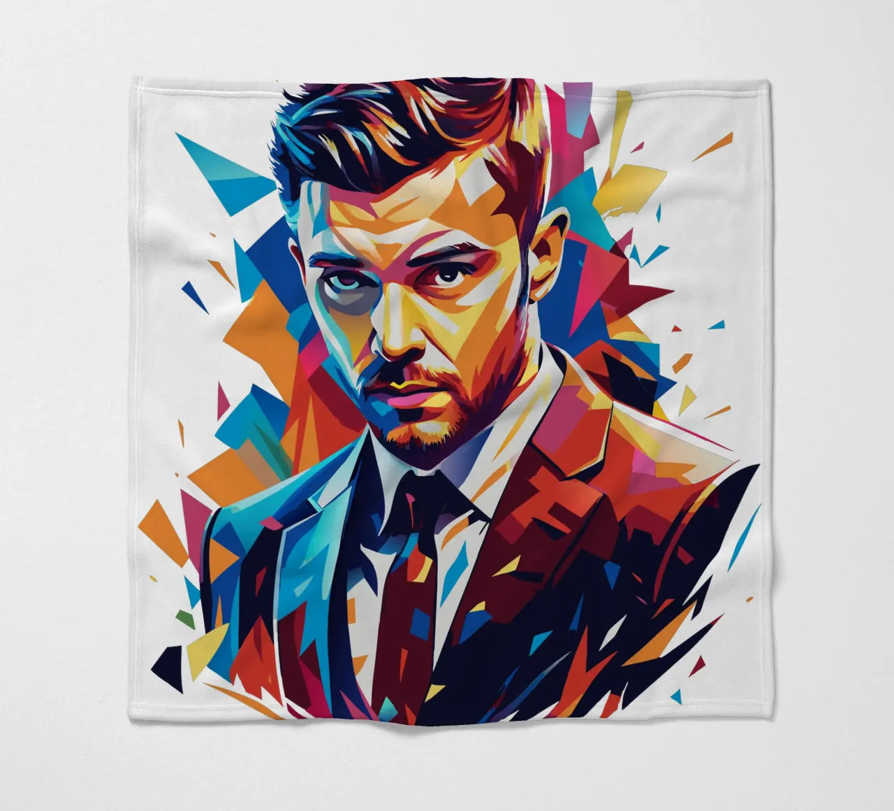 Justin Timberlake Portrait in WPAP Pop Art coperta in pile da vectorartnesia