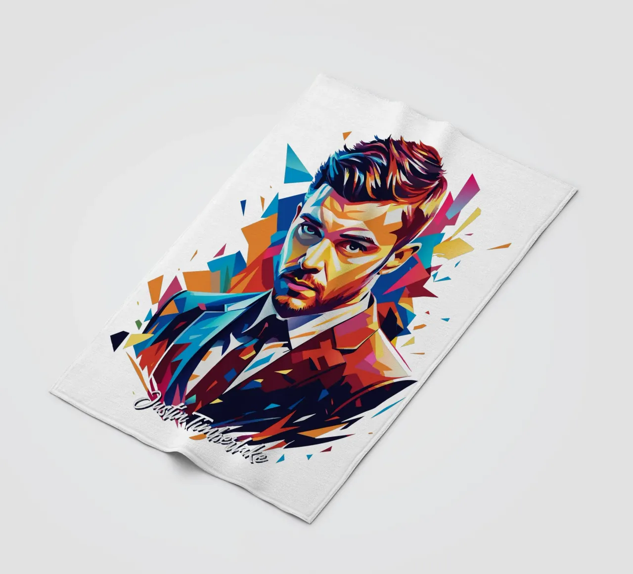 Justin Timberlake Portrait in WPAP Pop Art coperta in pile da vectorartnesia