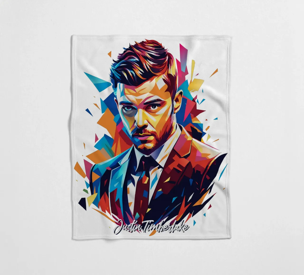 Justin Timberlake Portrait in WPAP Pop Art coperta in pile da vectorartnesia