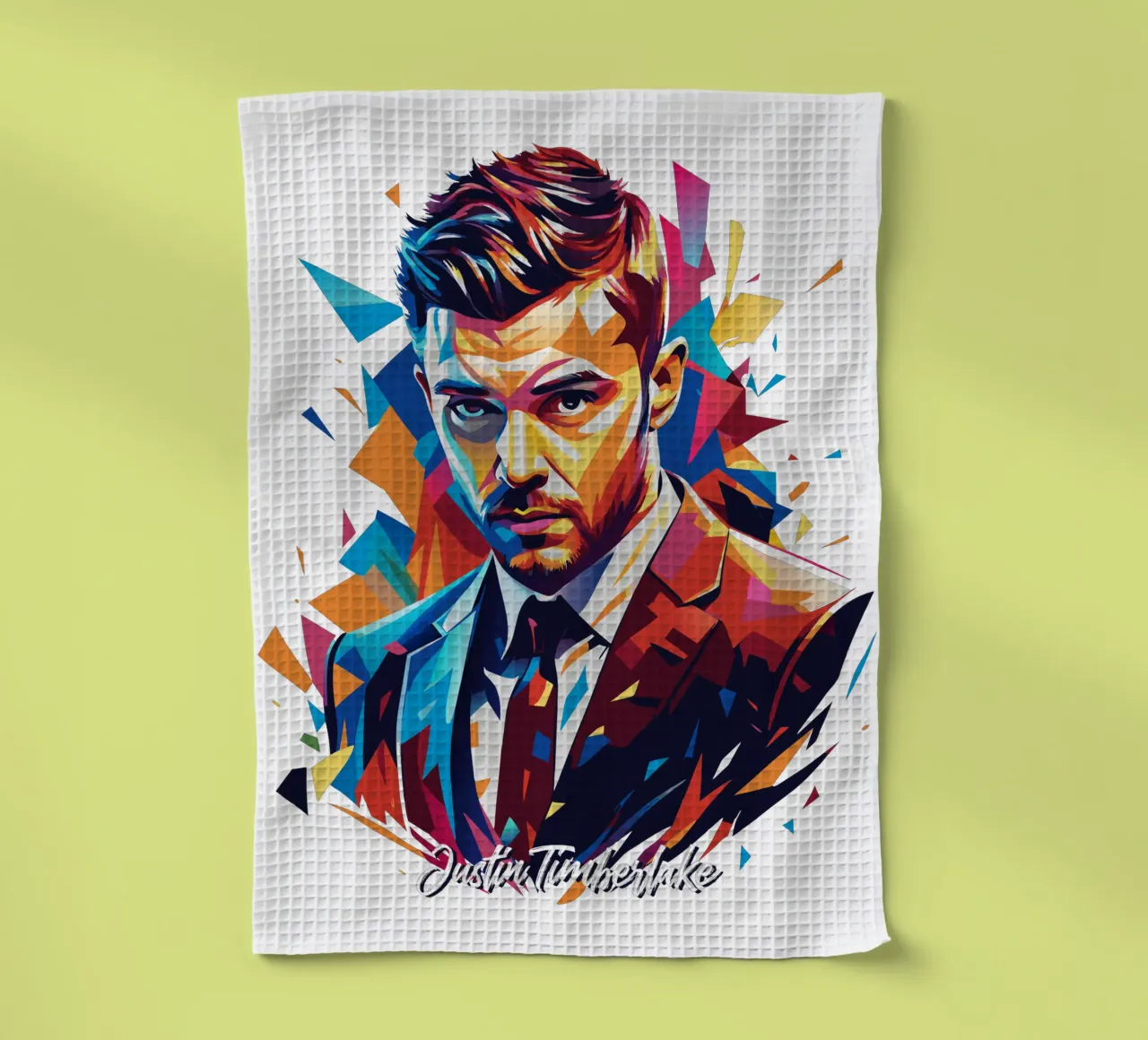 Justin Timberlake Portrait in WPAP Pop Art canovaccio da cucina da vectorartnesia