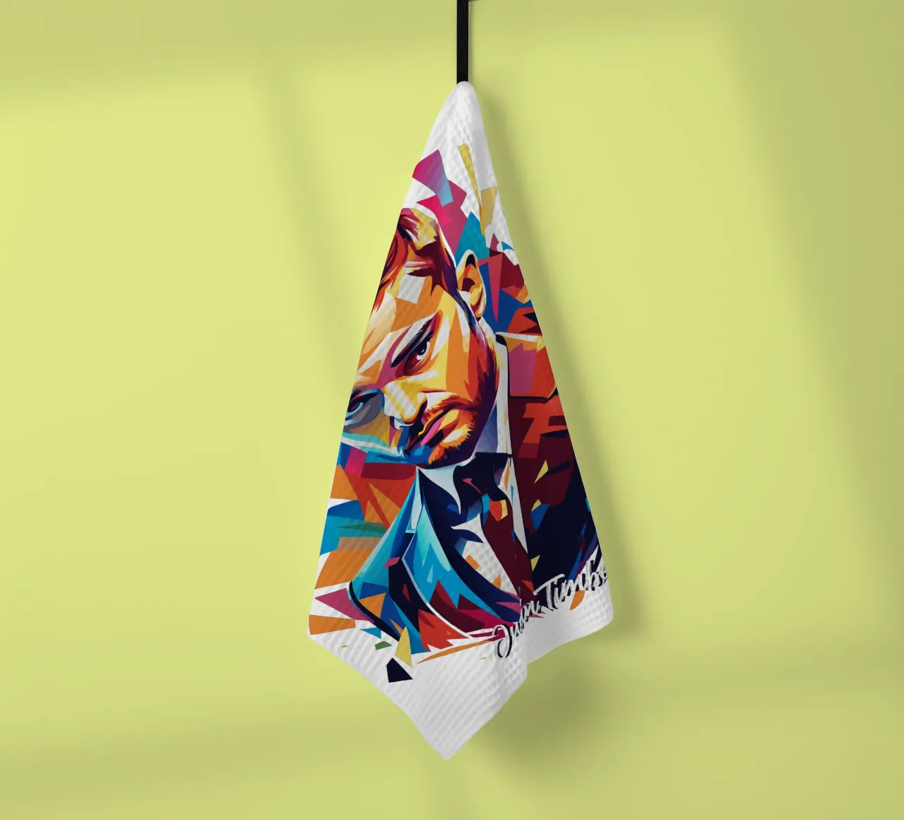 Justin Timberlake Portrait in WPAP Pop Art canovaccio da cucina da vectorartnesia