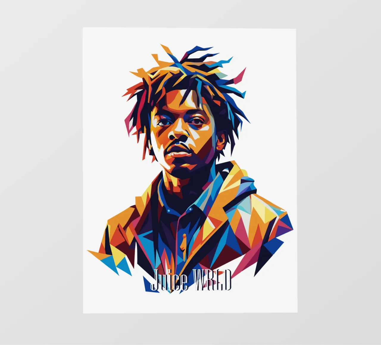 Juice WRLD Portrait in WPAP Pop Art pellicola backlit da vectorartnesia
