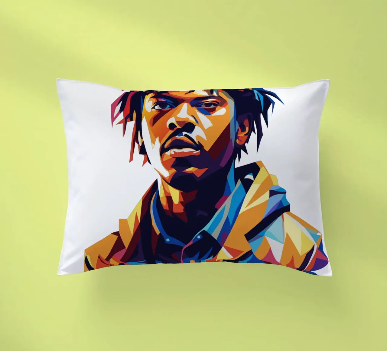 Juice WRLD Portrait in WPAP Pop Art cuscino da vectorartnesia