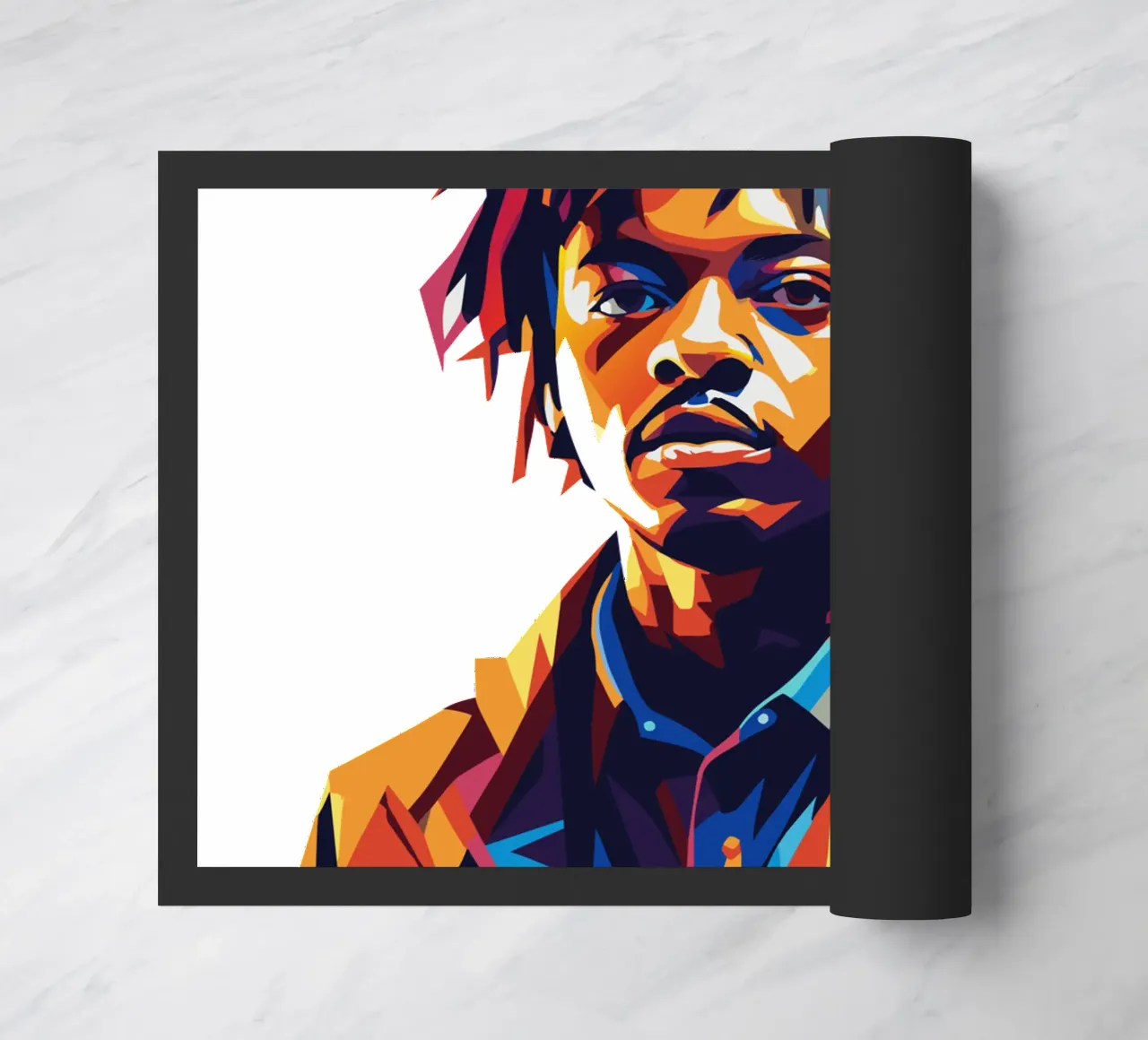 Juice WRLD Portrait in WPAP Pop Art Fußmatte von vectorartnesia