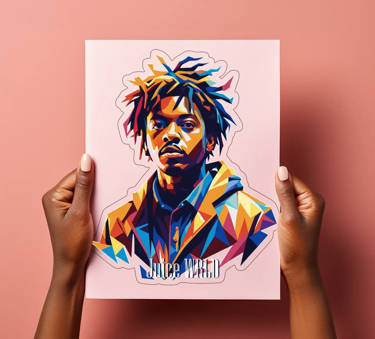 Juice WRLD Portrait in WPAP Pop Art foglio adesivo da vectorartnesia