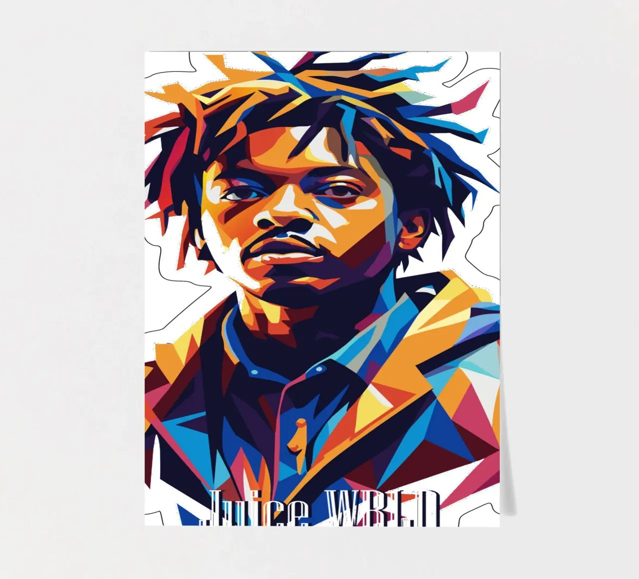 Juice WRLD Portrait in WPAP Pop Art foglio adesivo da vectorartnesia