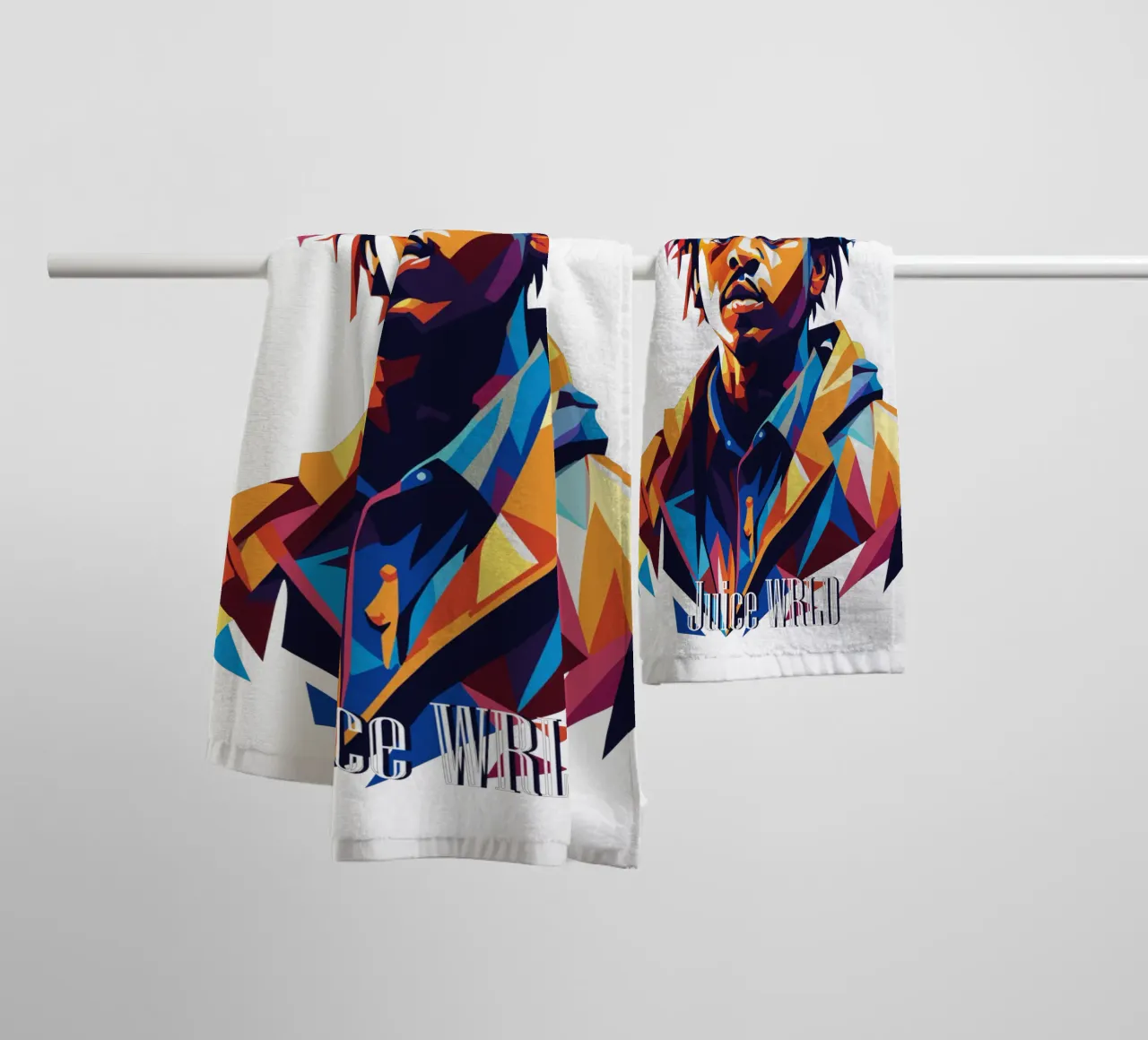 Juice WRLD Portrait in WPAP Pop Art toalla de baño de vectorartnesia
