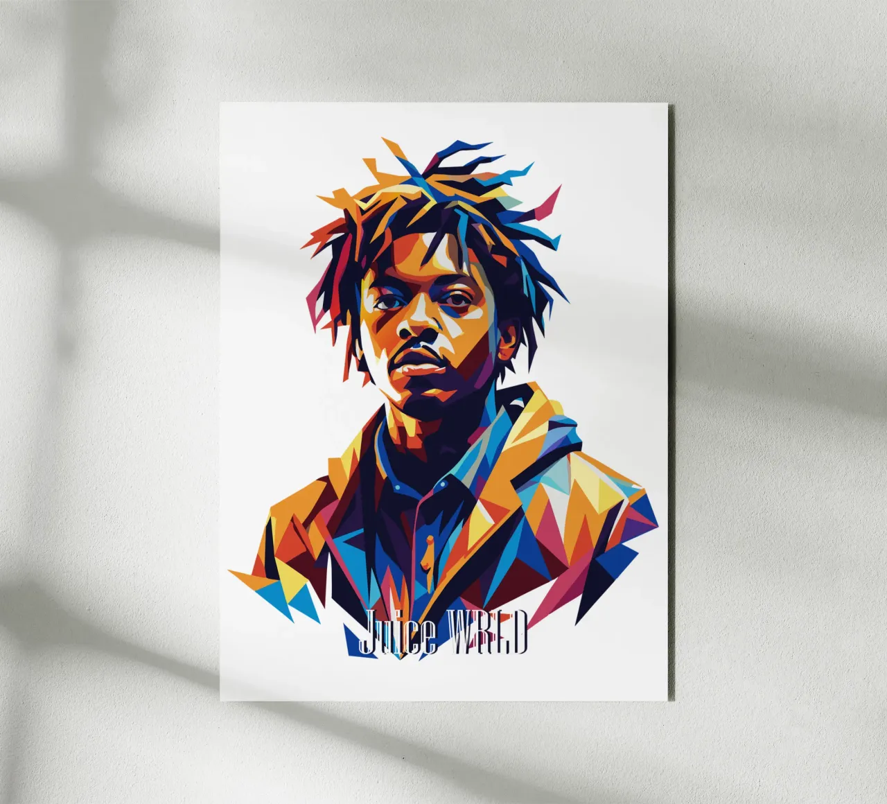 Juice WRLD Portrait in WPAP Pop Art alluminio dibond da vectorartnesia
