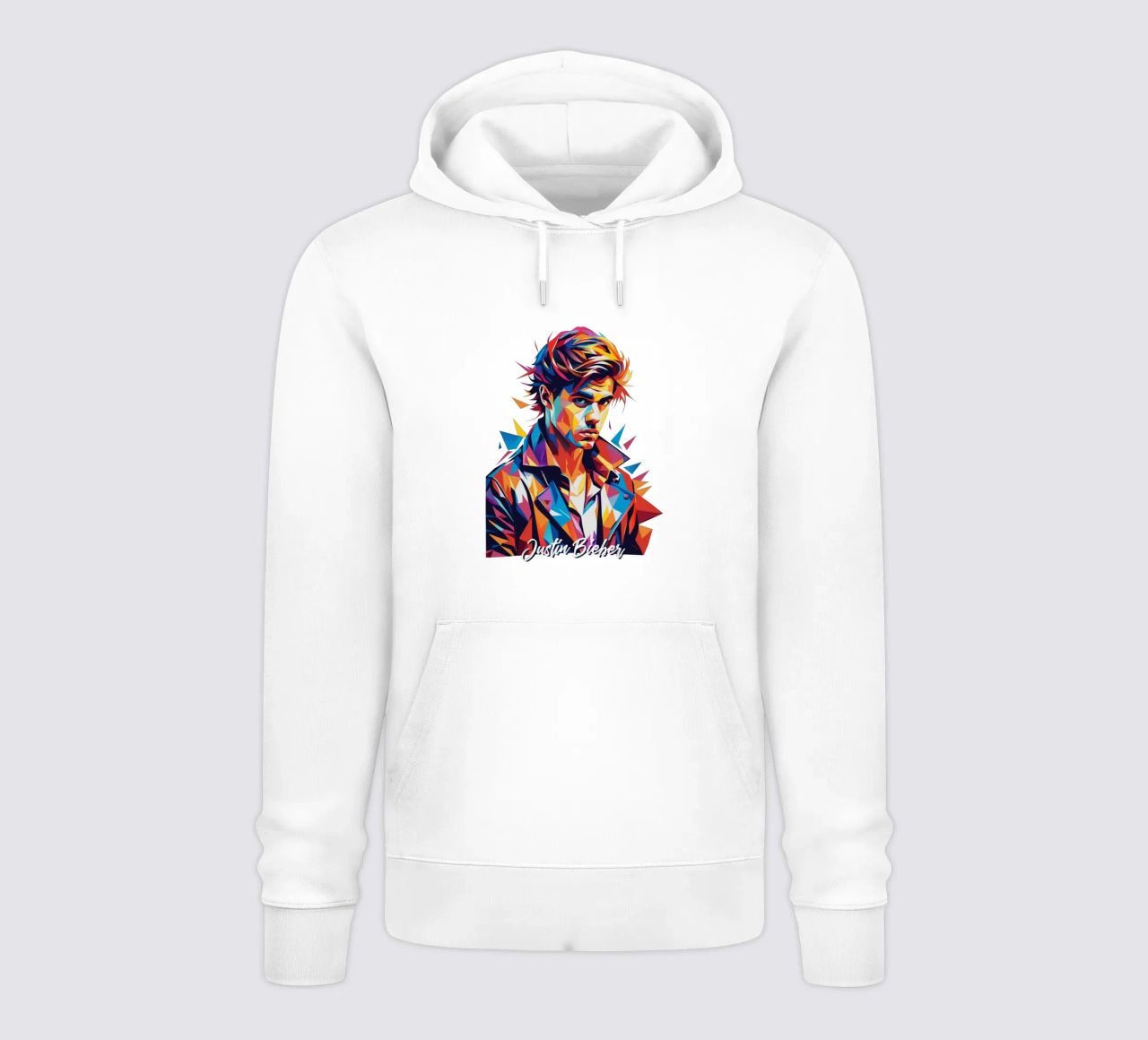 Justin Bieber Portrait in WPAP Pop Art felpa con cappuccio da vectorartnesia