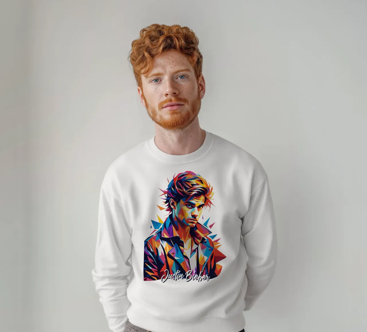 Justin Bieber Portrait in WPAP Pop Art felpa da vectorartnesia