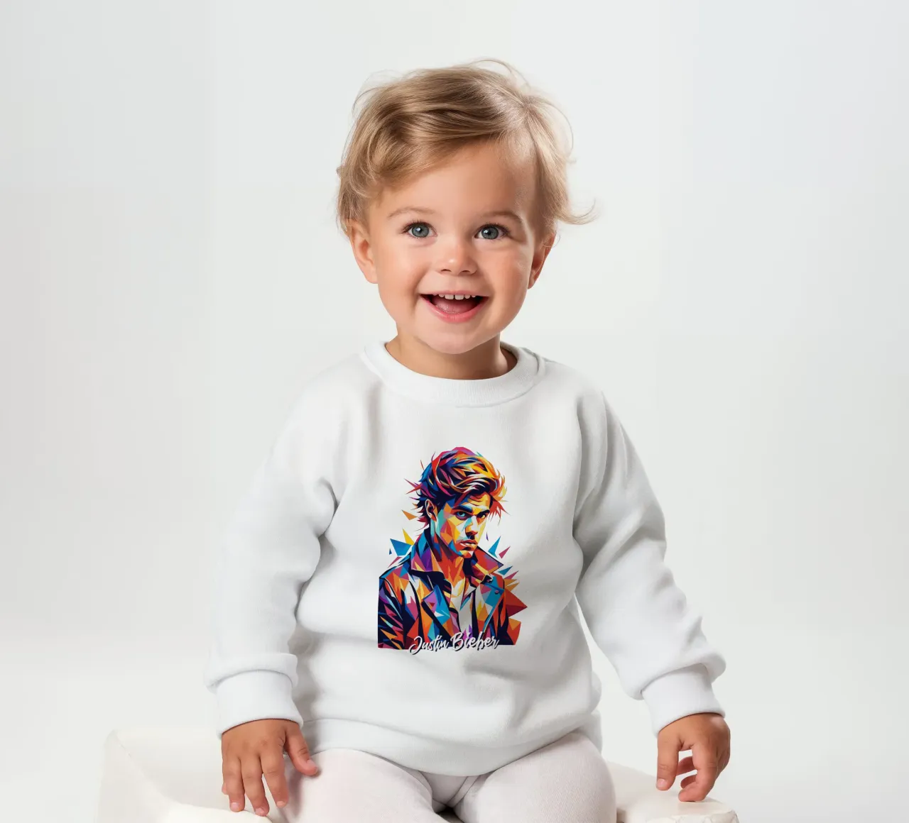 Justin Bieber Portrait in WPAP Pop Art felpa neonato da vectorartnesia