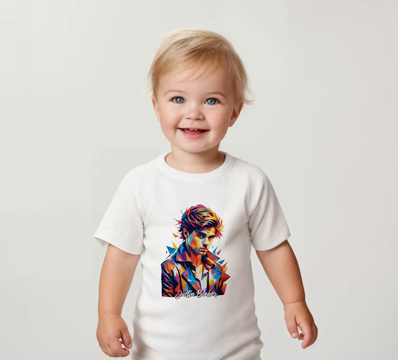 Justin Bieber Portrait in WPAP Pop Art camiseta de bebé de vectorartnesia