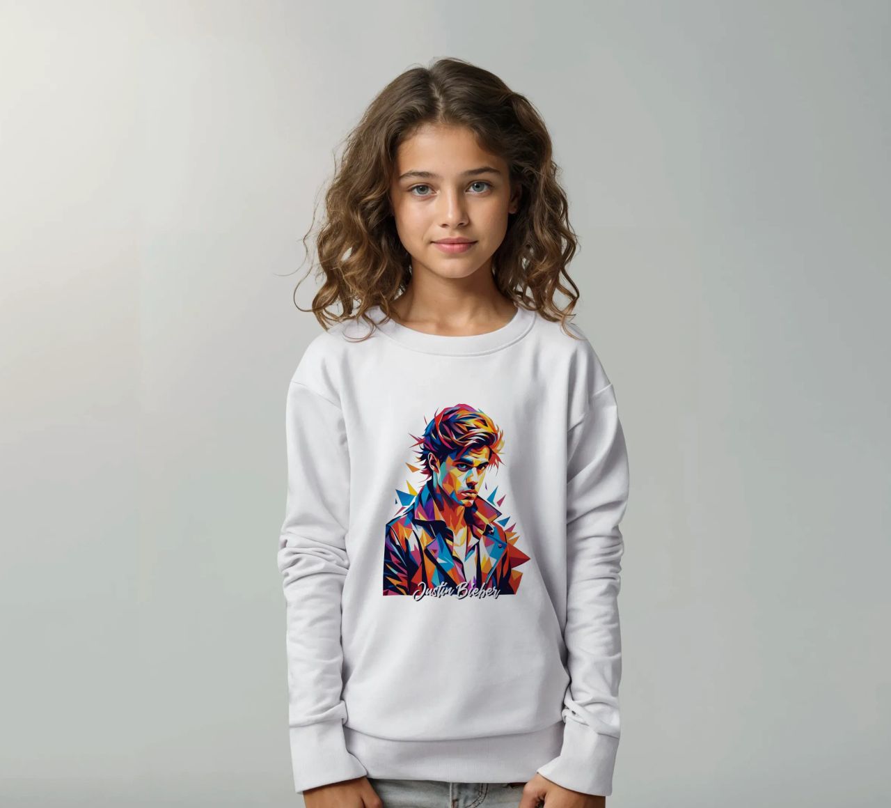 Justin Bieber Portrait in WPAP Pop Art felpa bambino da vectorartnesia