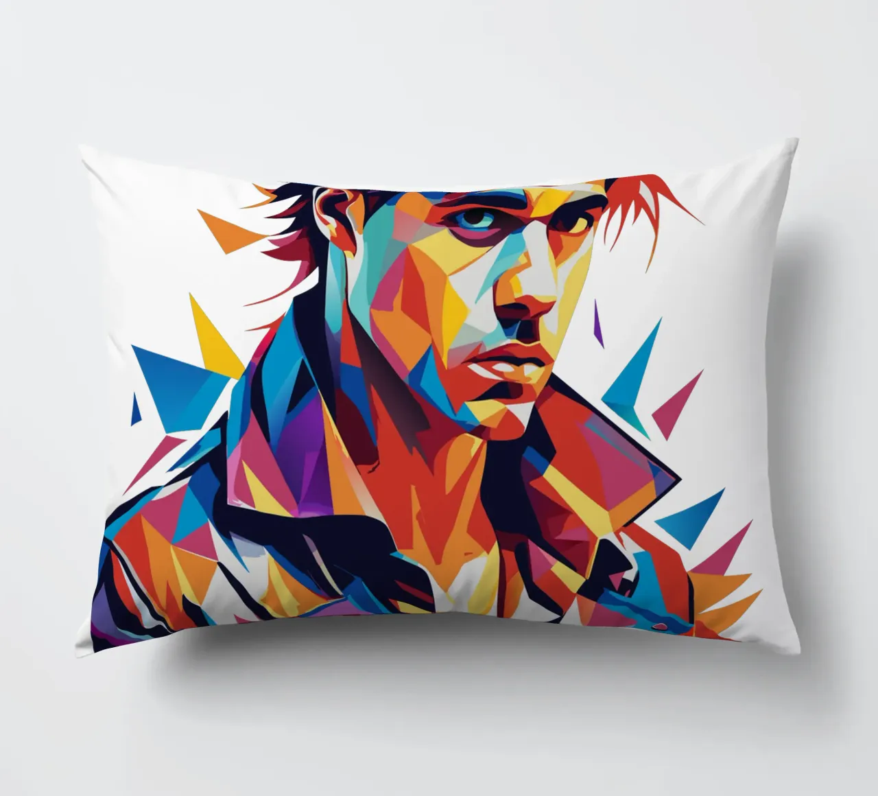 Justin Bieber Portrait in WPAP Pop Art cuscino da vectorartnesia