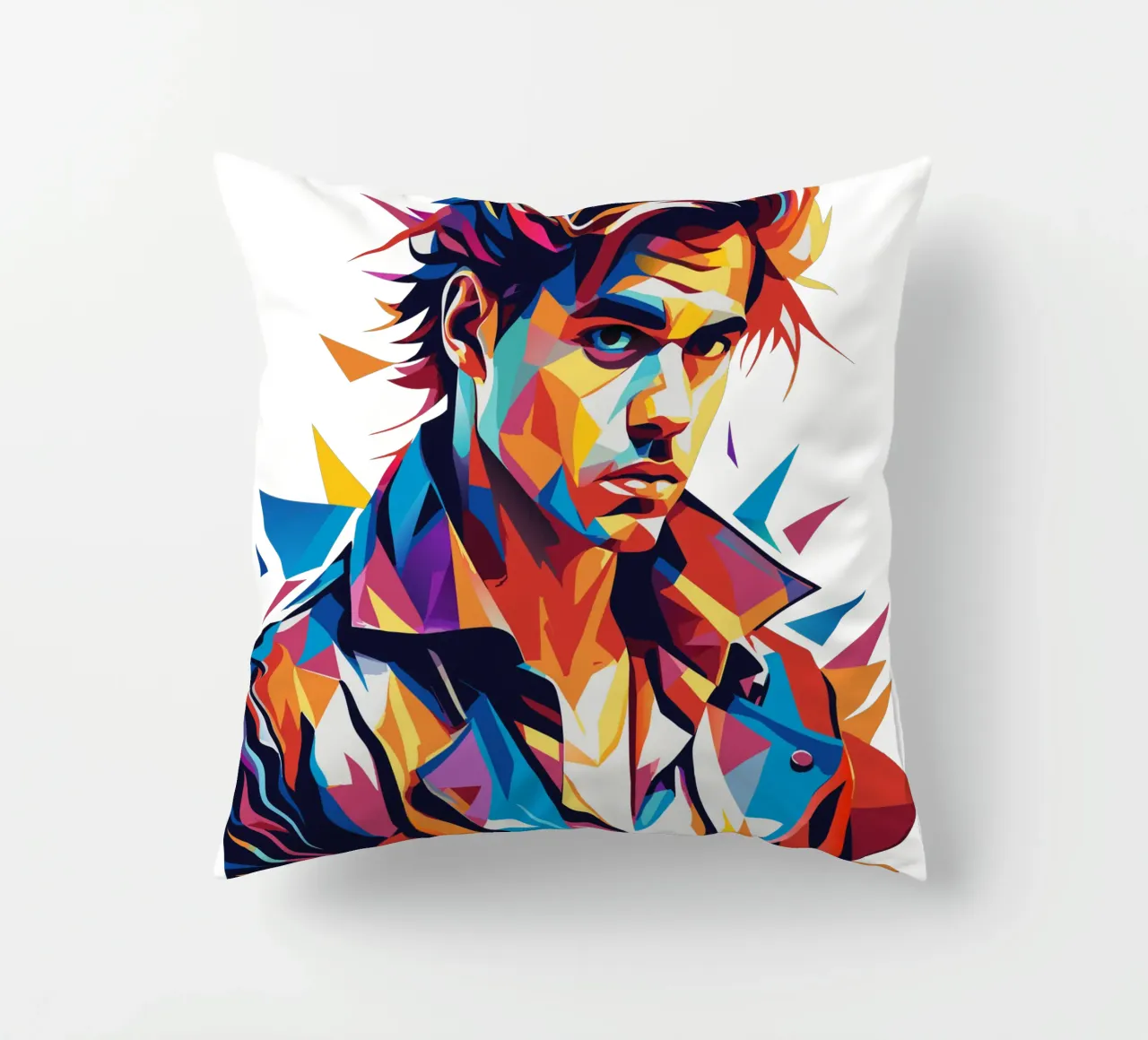 Justin Bieber Portrait in WPAP Pop Art cuscino da vectorartnesia